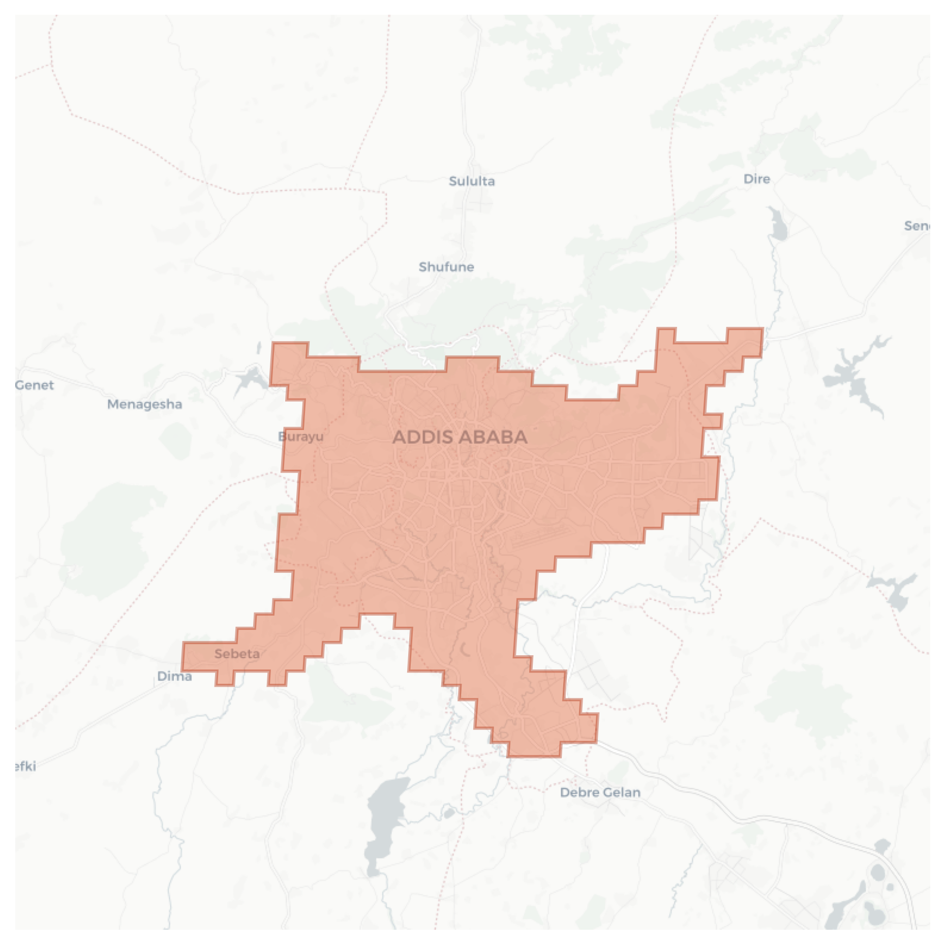 Addis Ababa geographic map