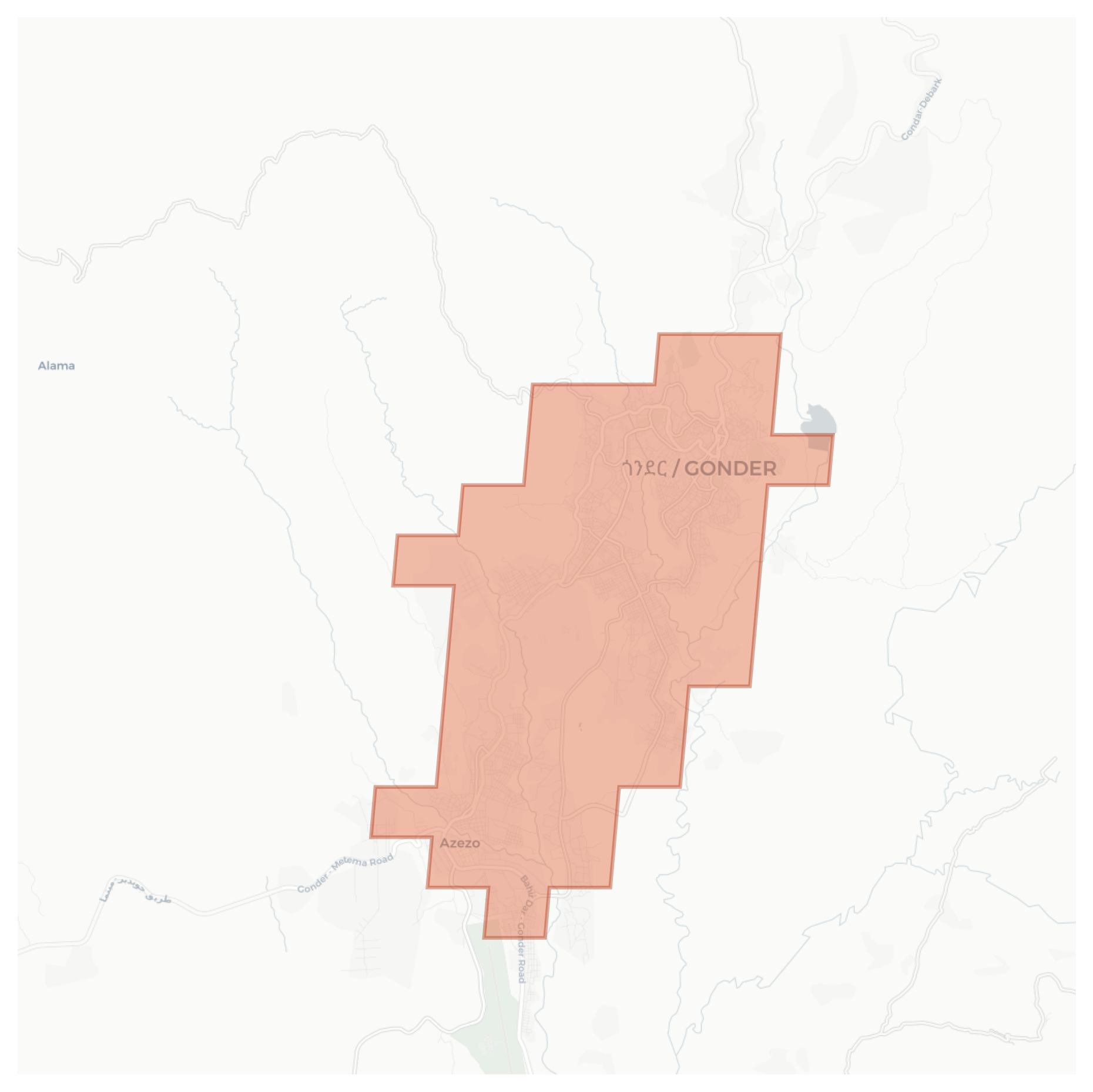 Gonder geographic map