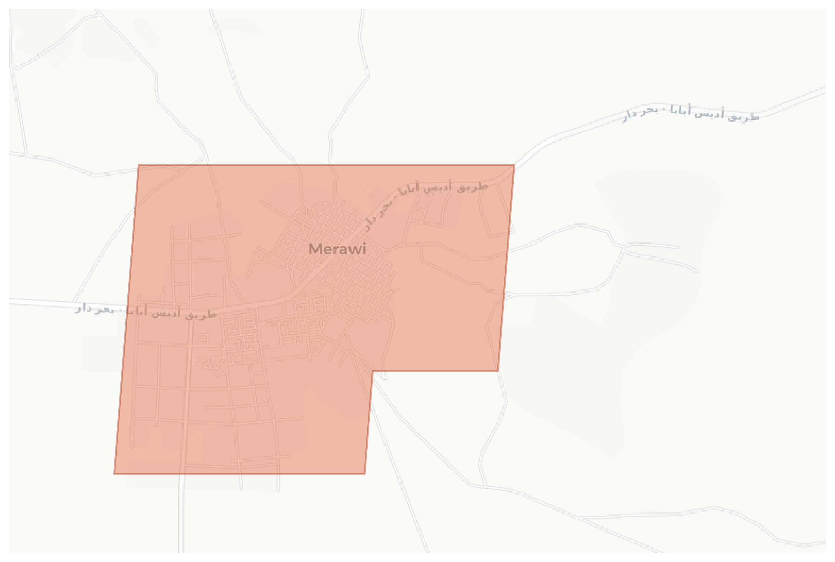 Merawi geographic map