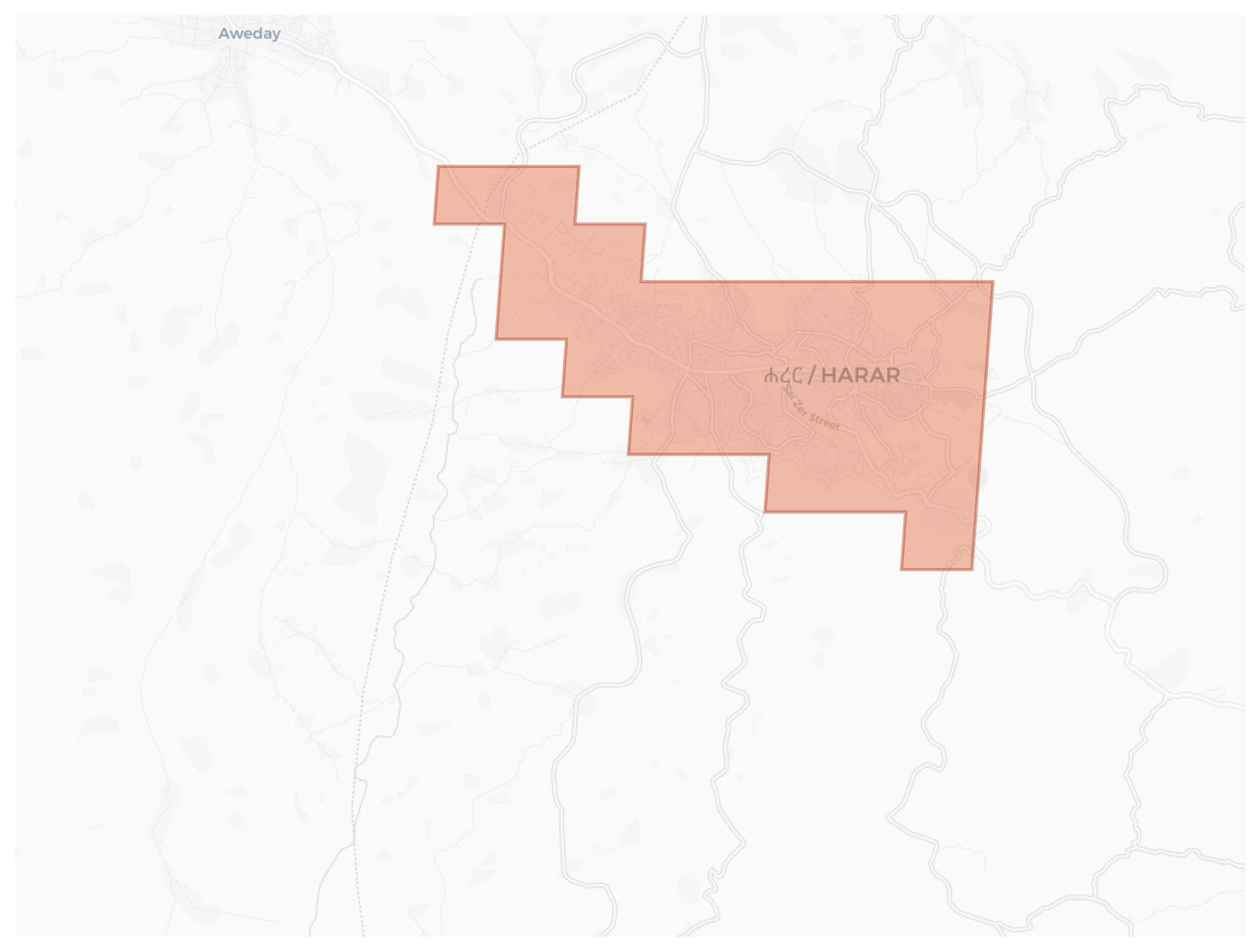 Harar geographic map