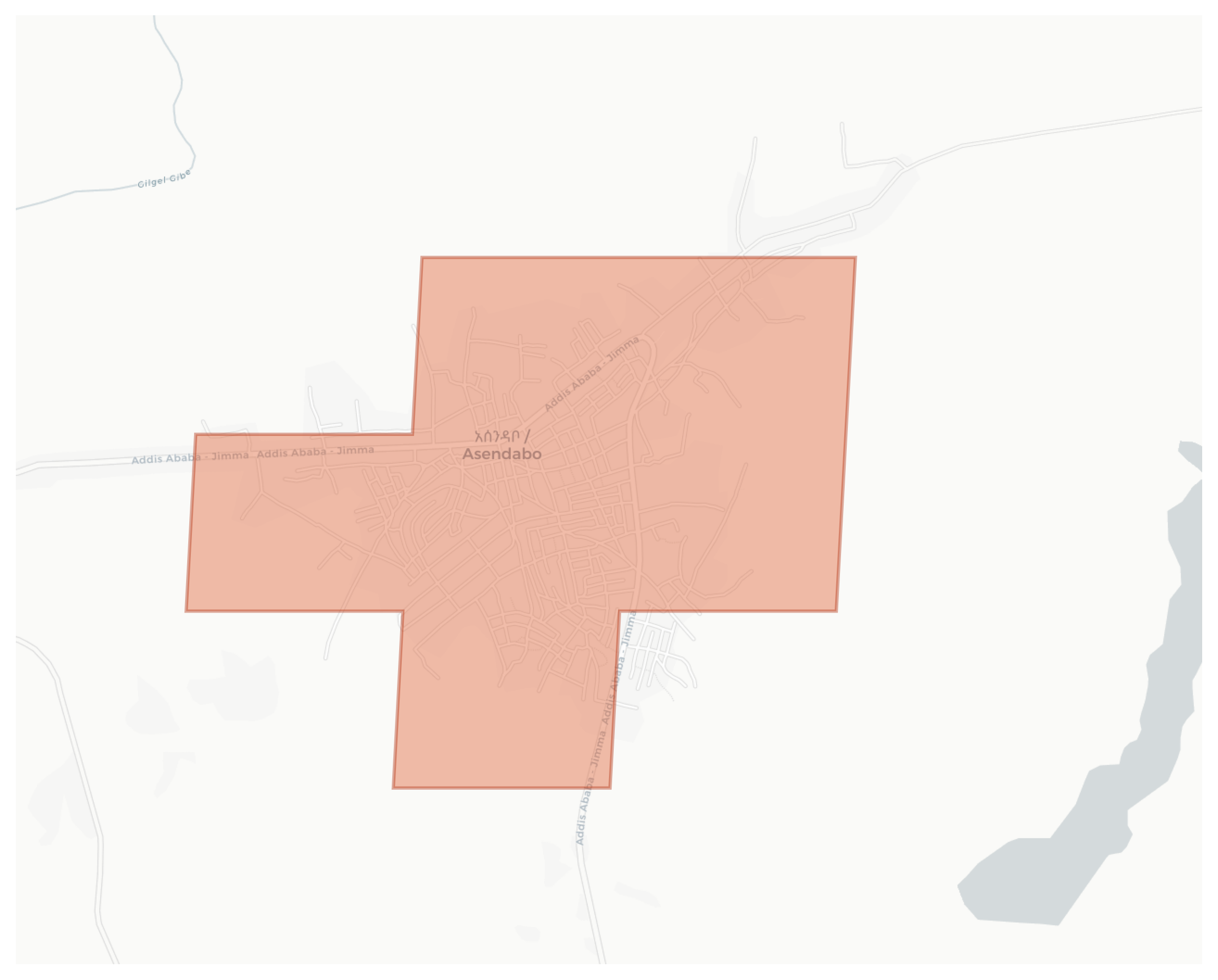 Asendabo geographic map