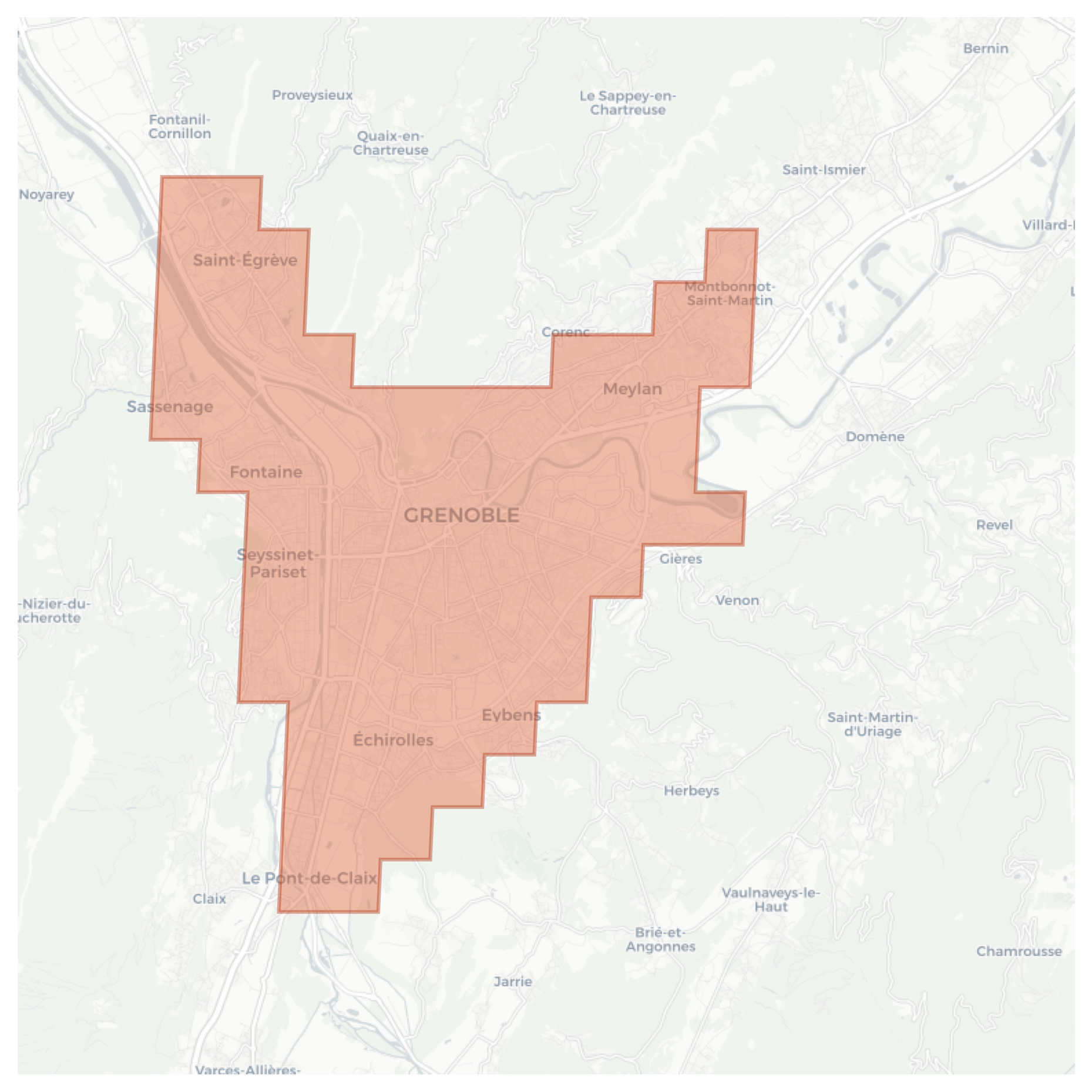 Grenoble geographic map