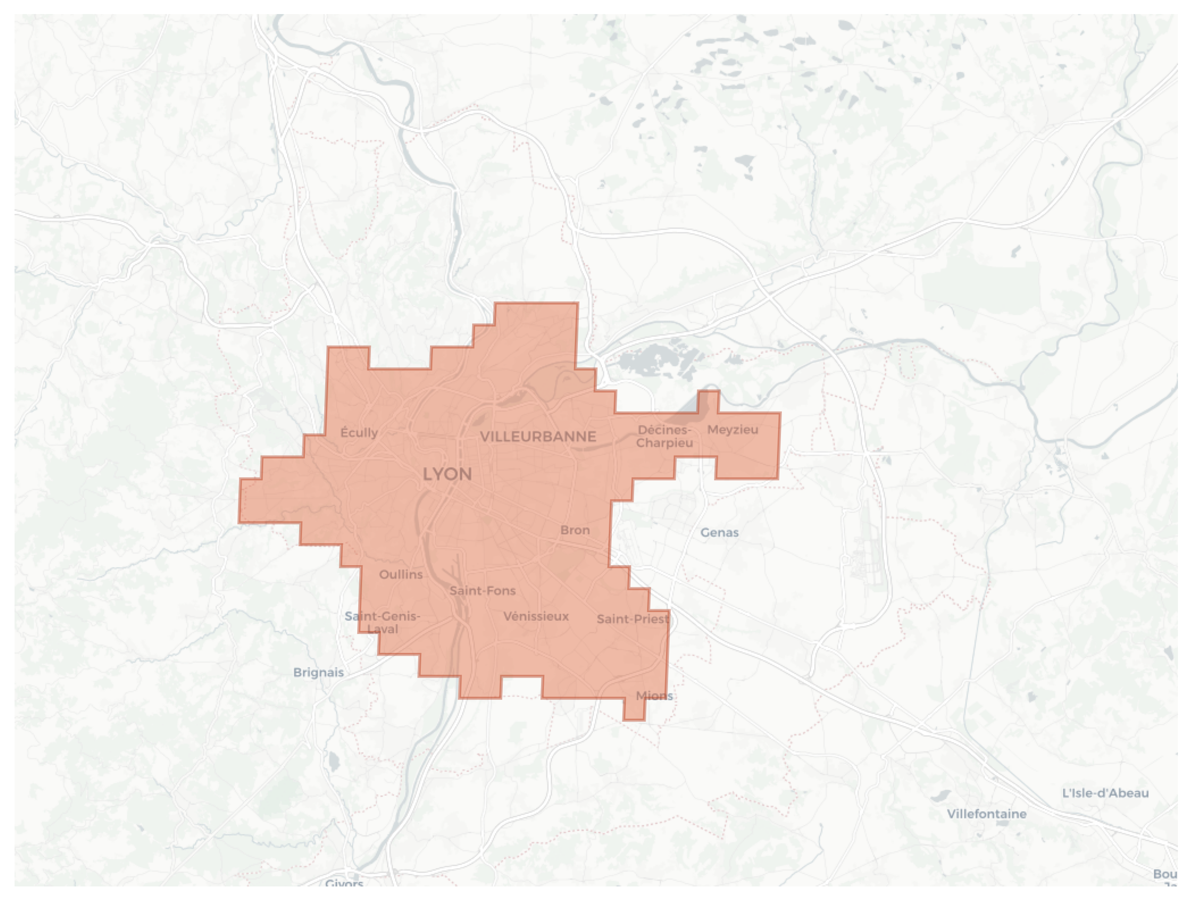Lyon geographic map