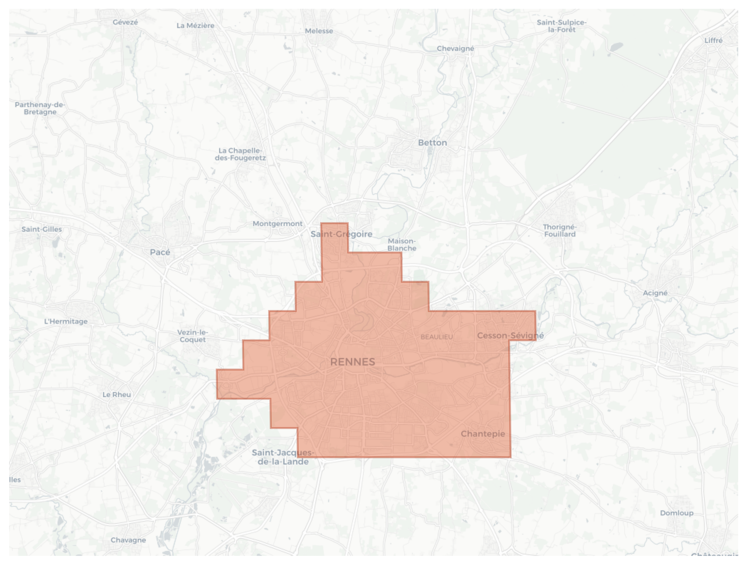 Rennes geographic map