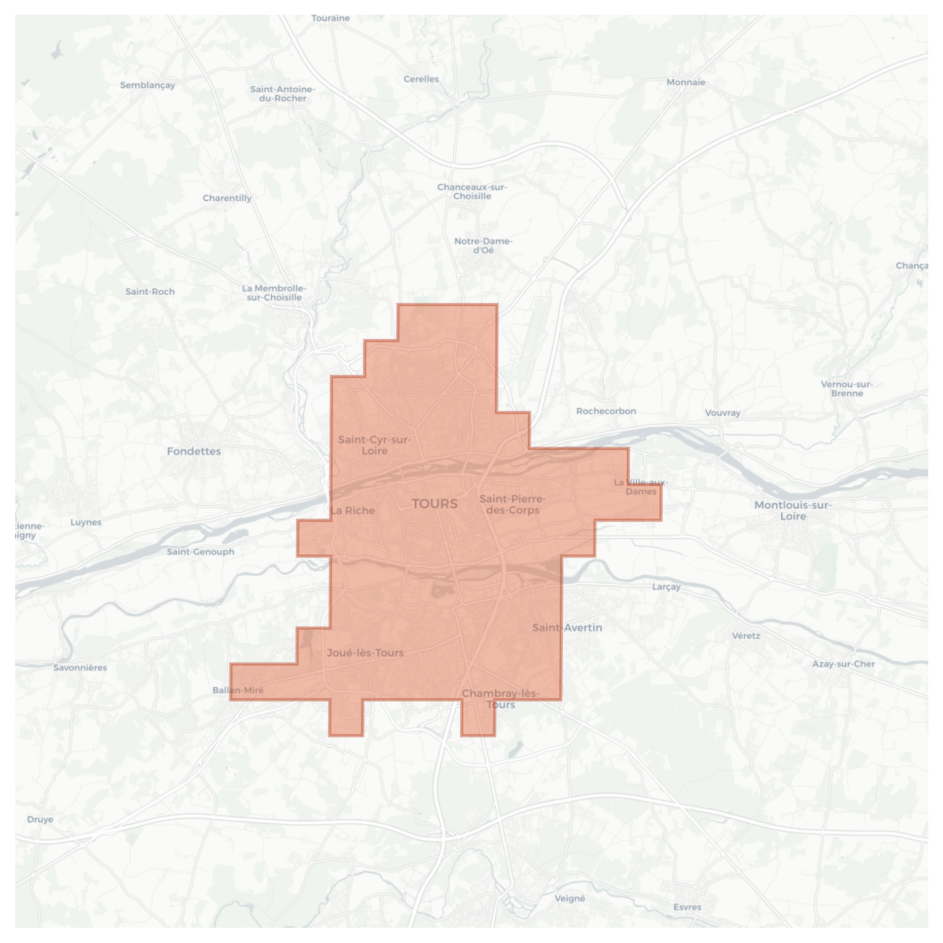 Tours geographic map