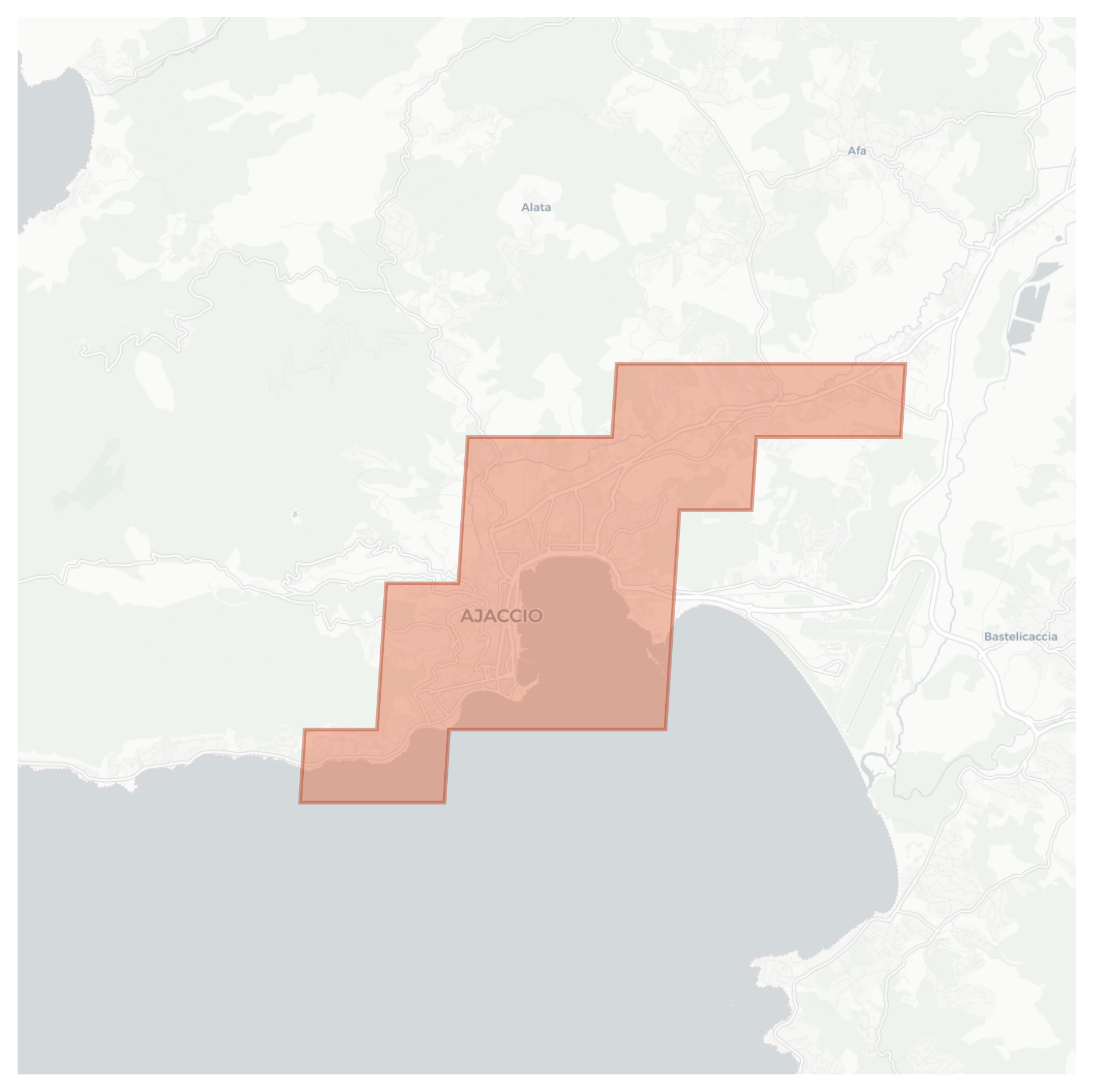 Ajaccio geographic map