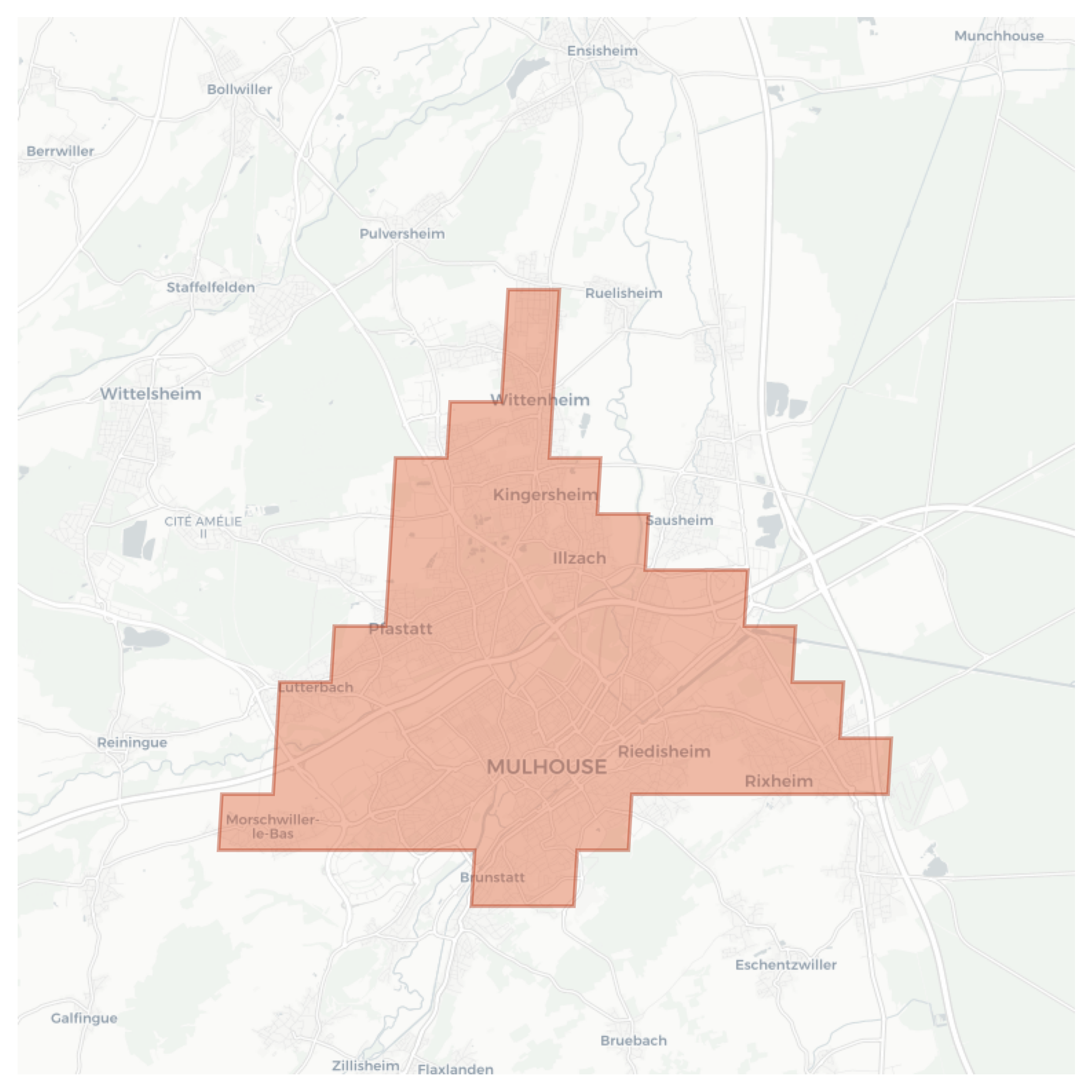 Mulhouse geographic map