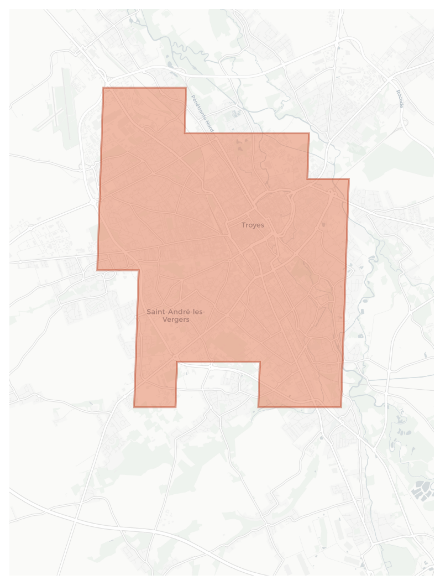 Troyes geographic map