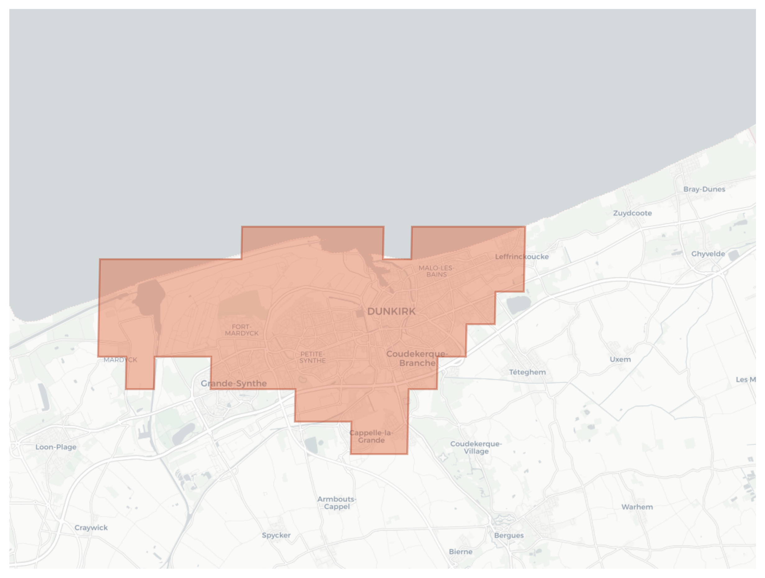 Dunkirk geographic map