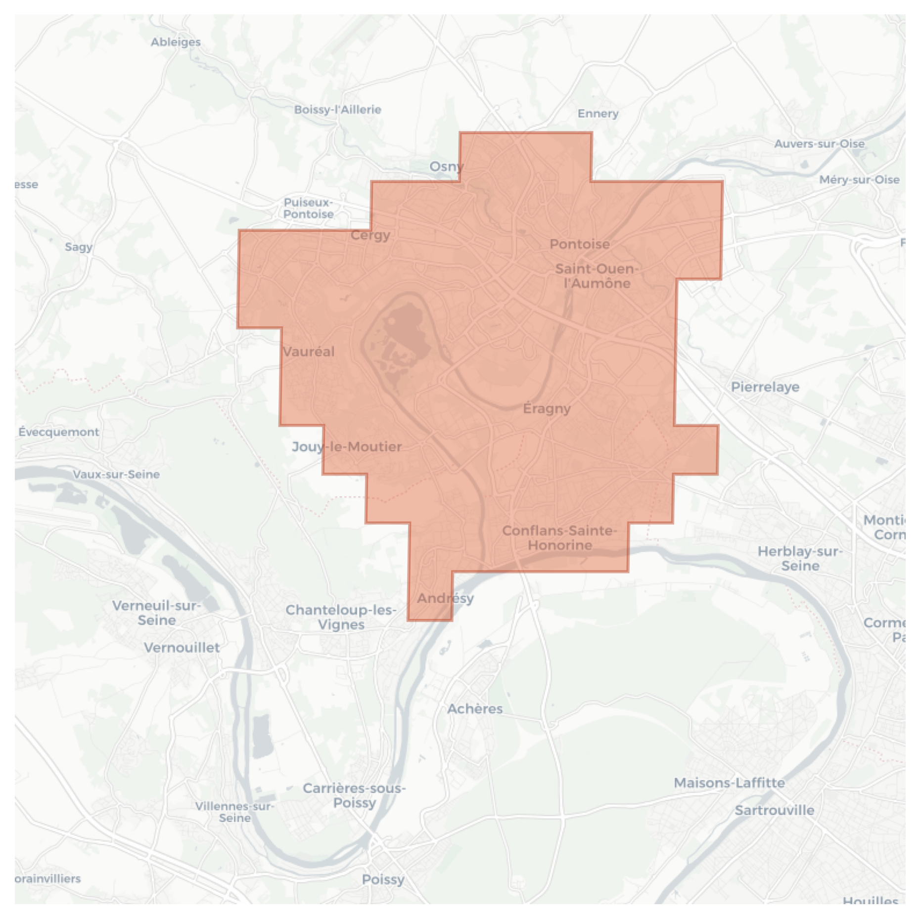 Cergy geographic map