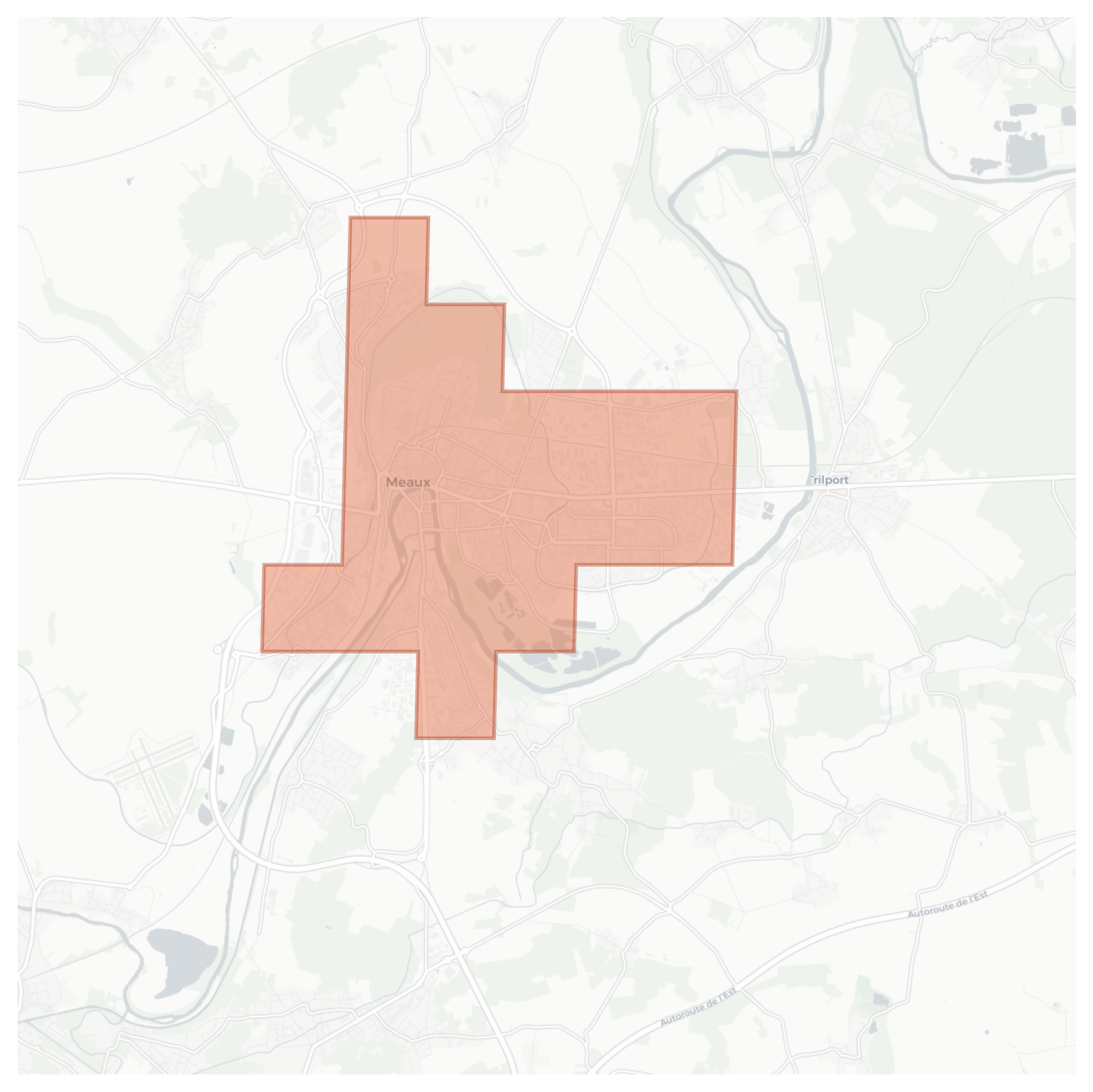 Meaux geographic map