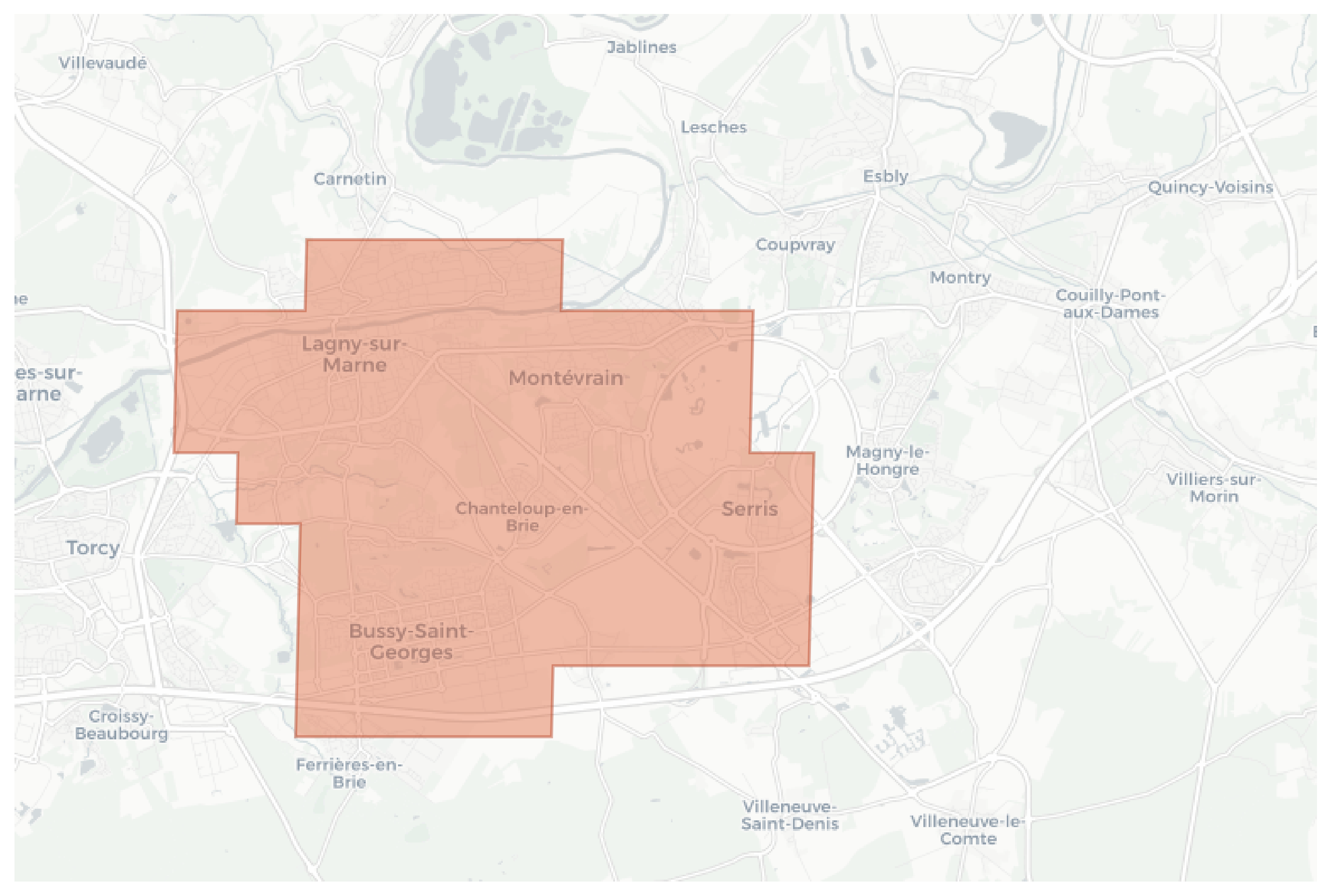 Montévrain geographic map