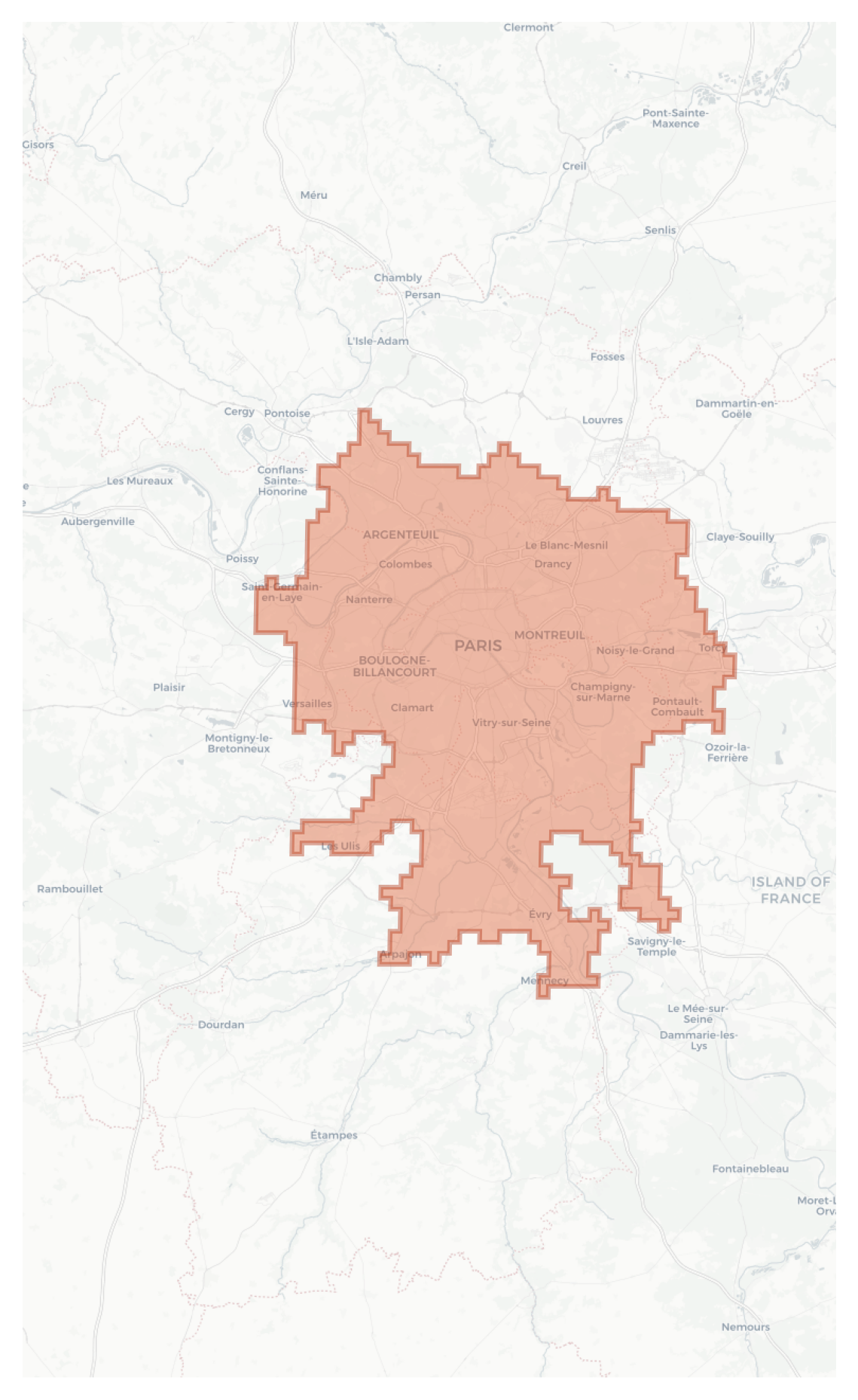 Paris geographic map