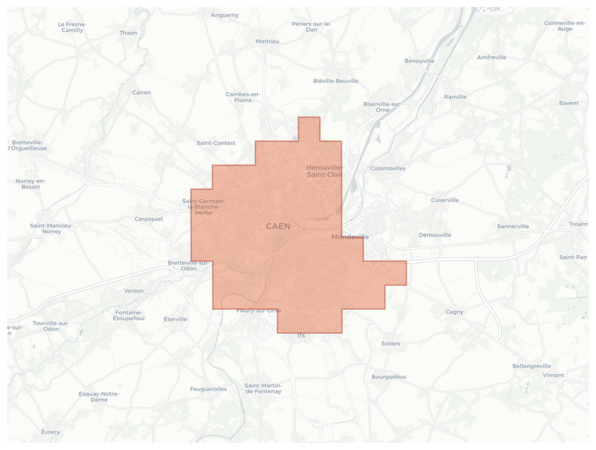 Caen geographic map