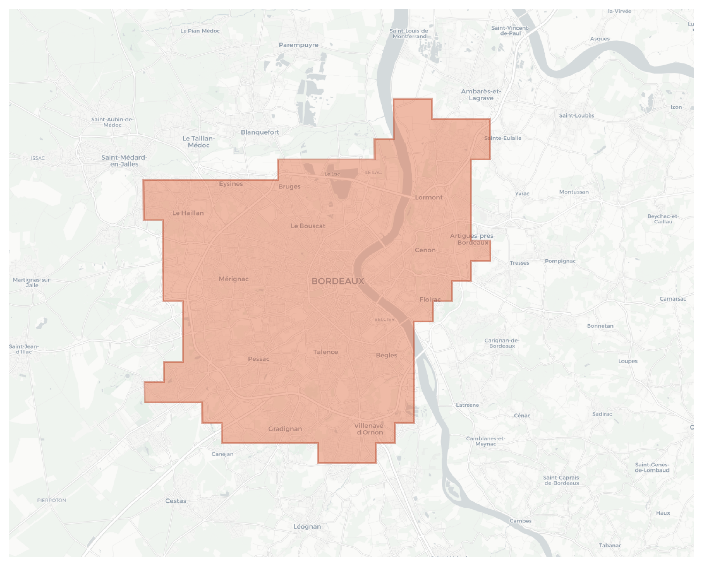 Bordeaux geographic map