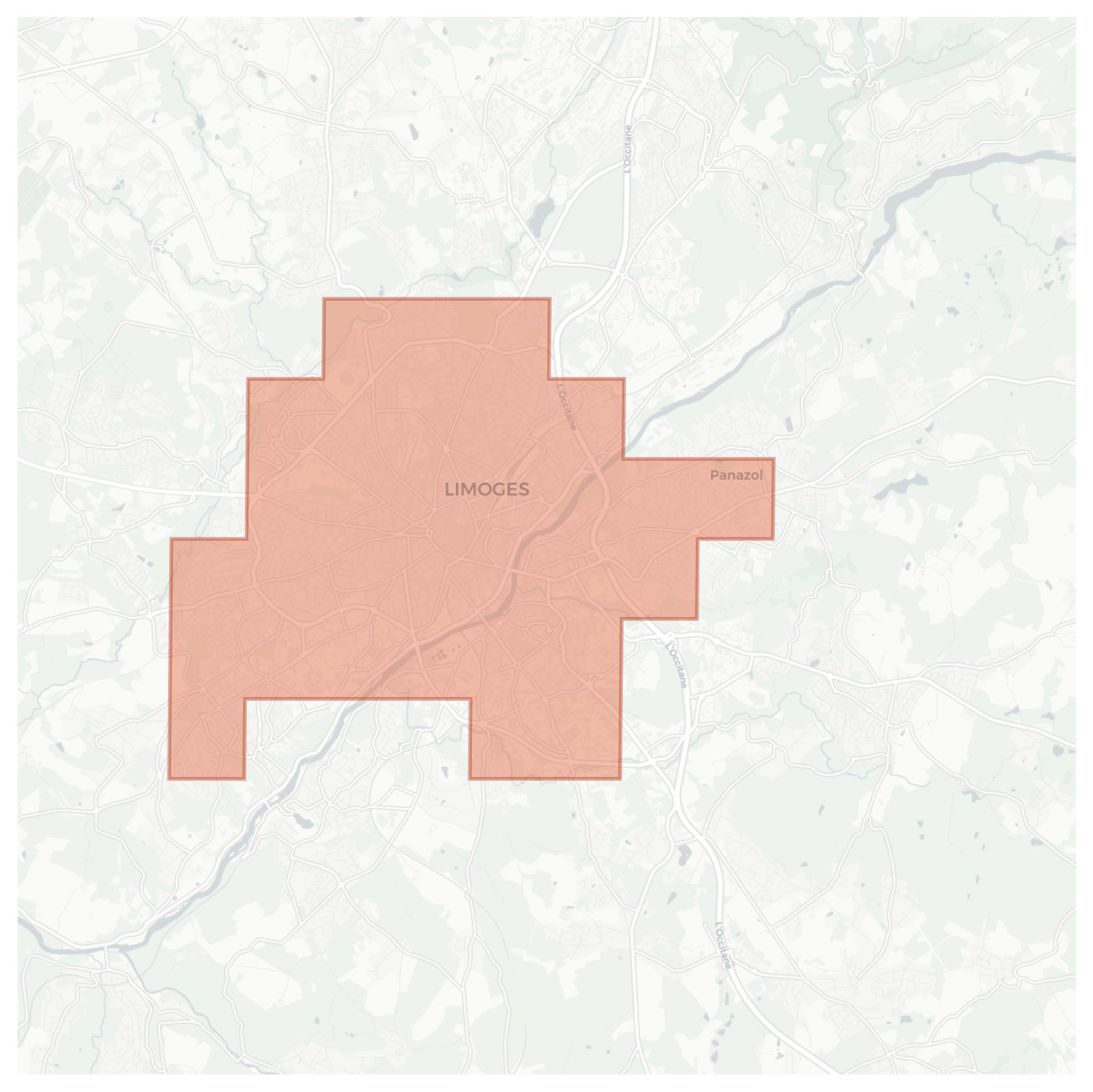 Limoges geographic map