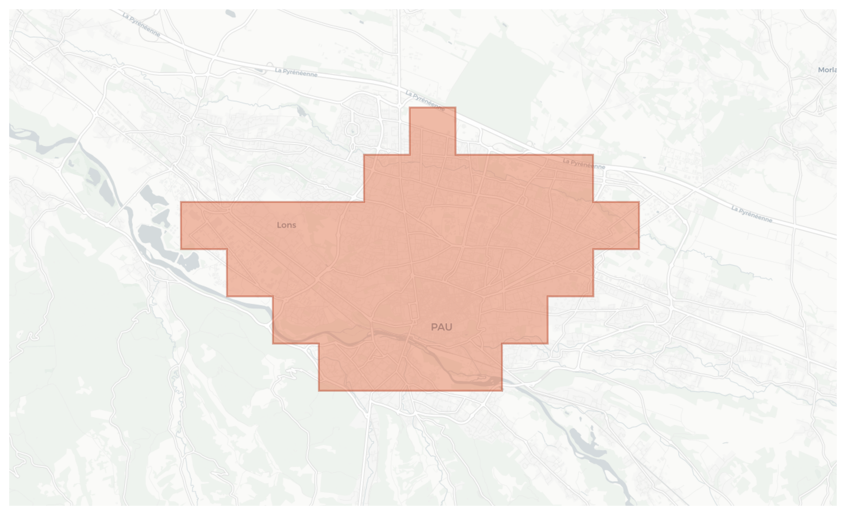 Pau geographic map