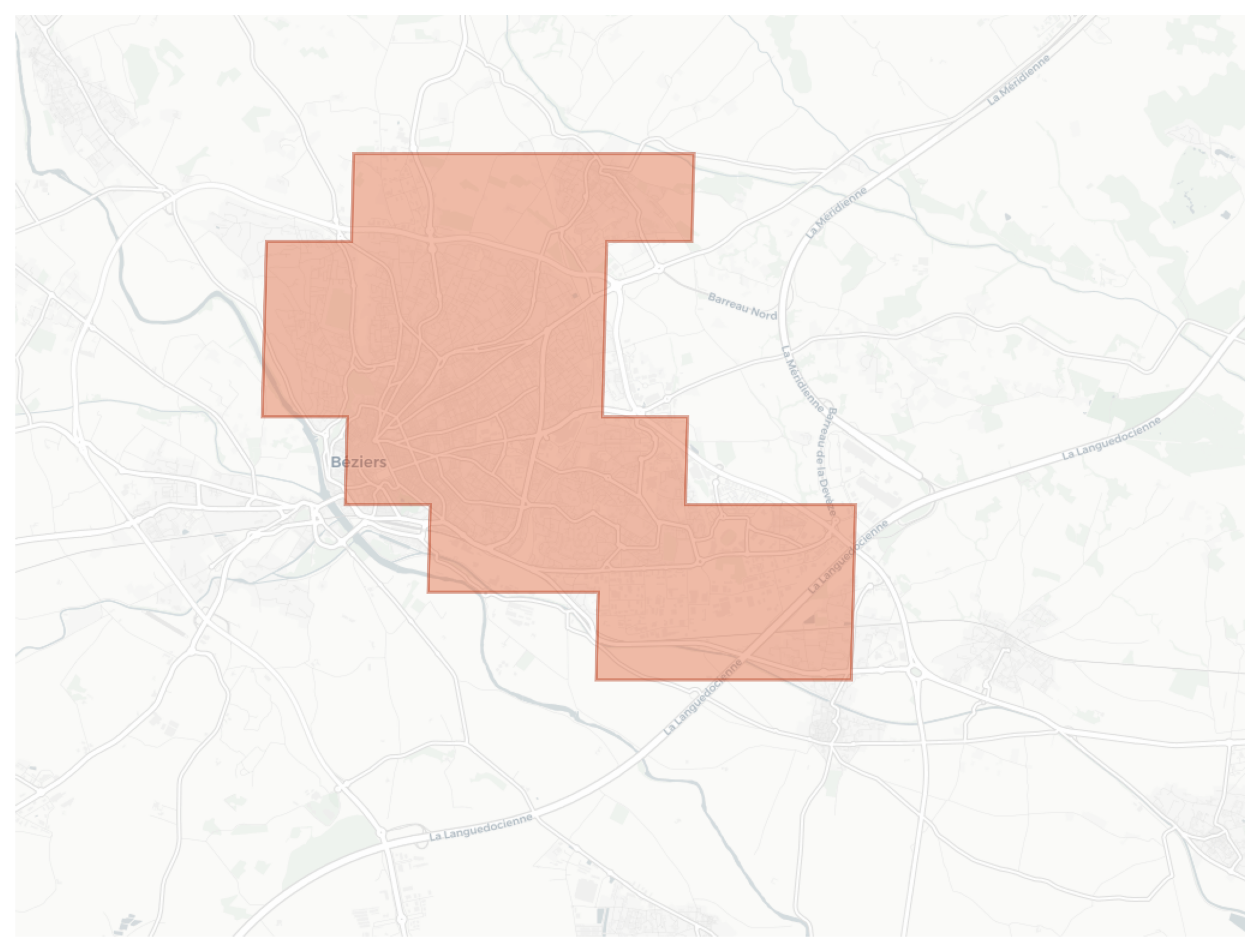 Béziers geographic map
