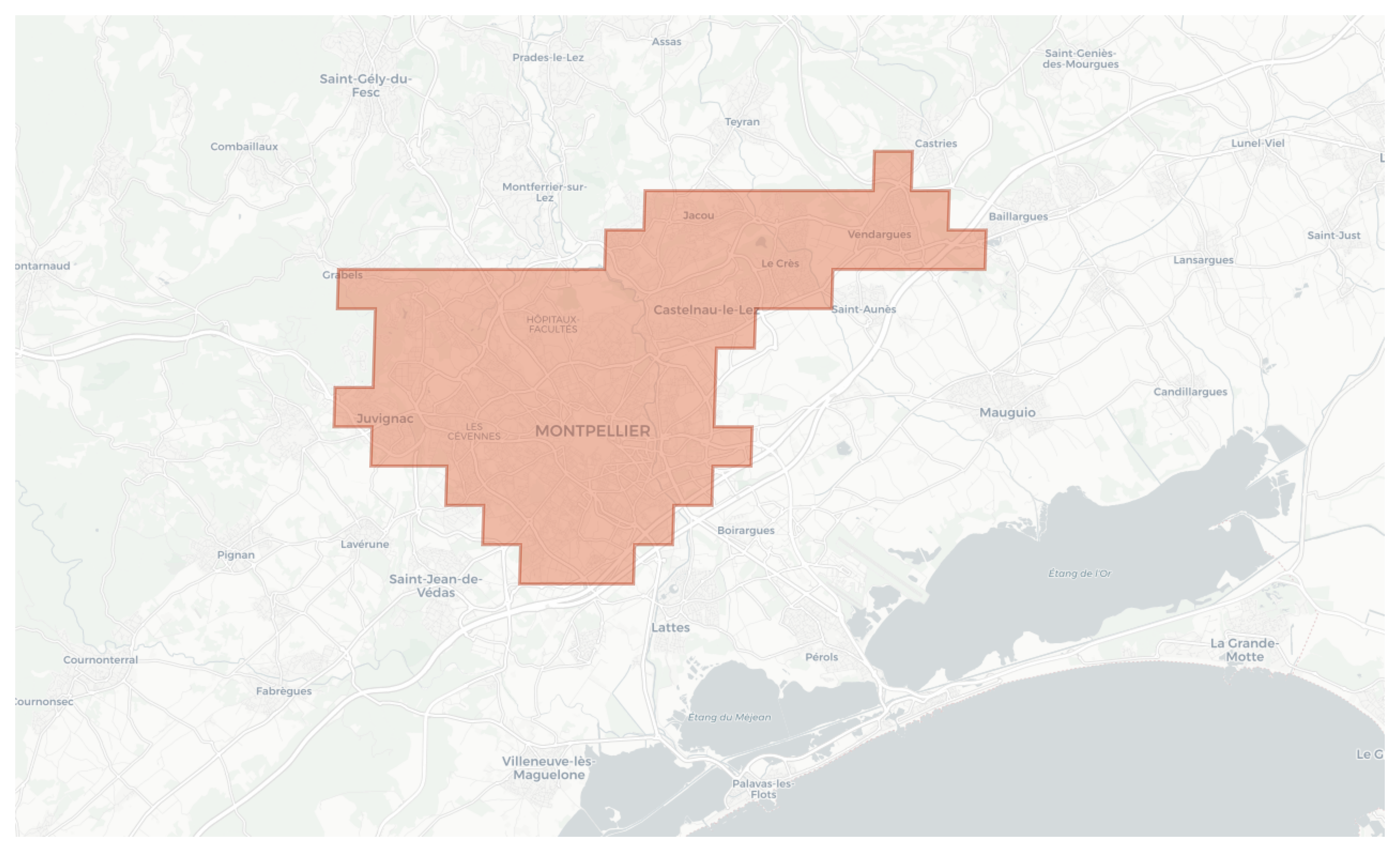 Montpellier geographic map