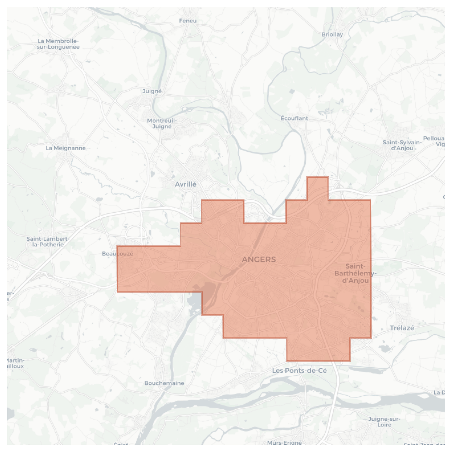 Angers geographic map