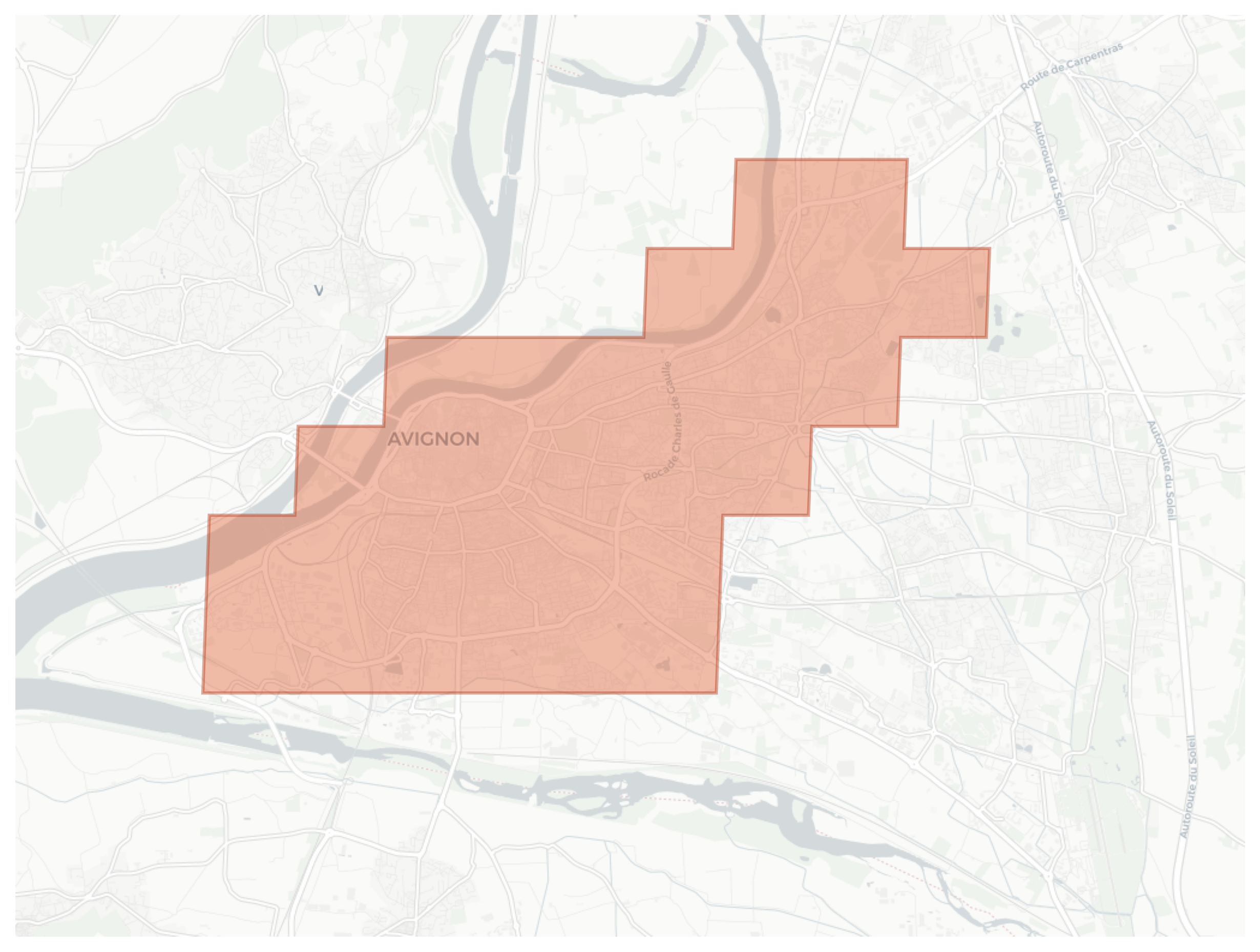 Avignon geographic map