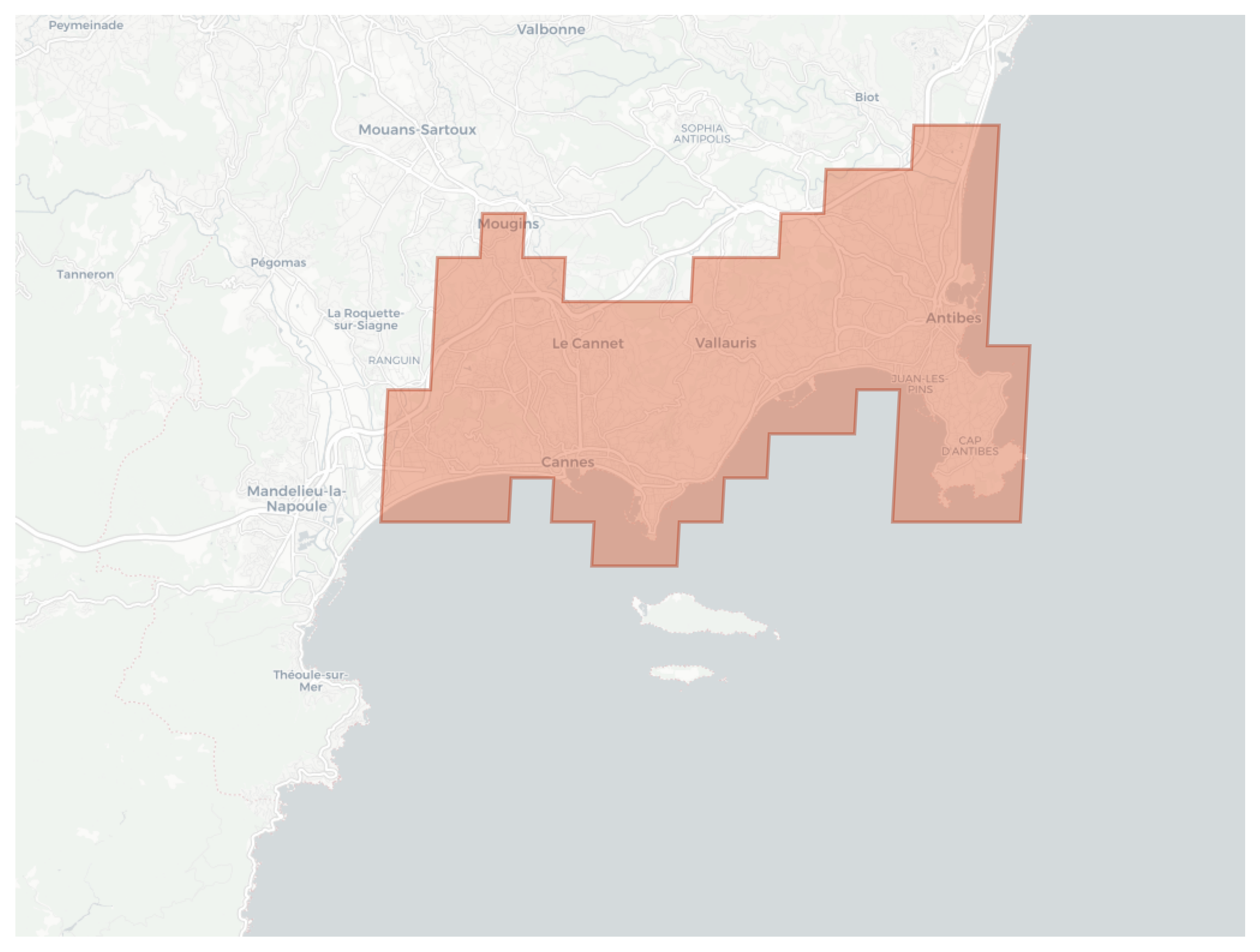 Cannes geographic map