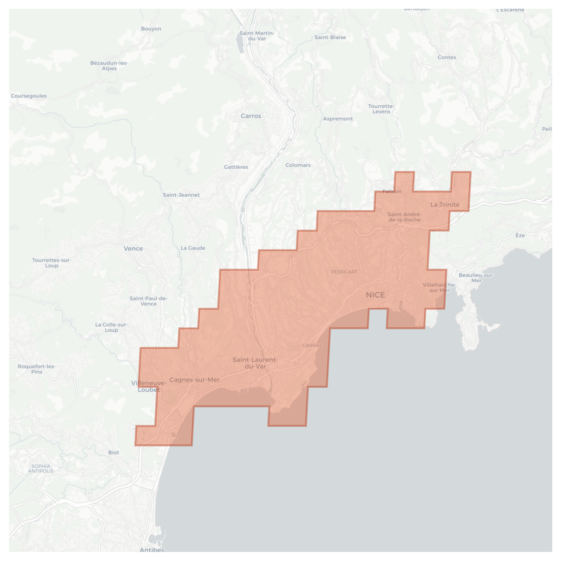 Nice geographic map