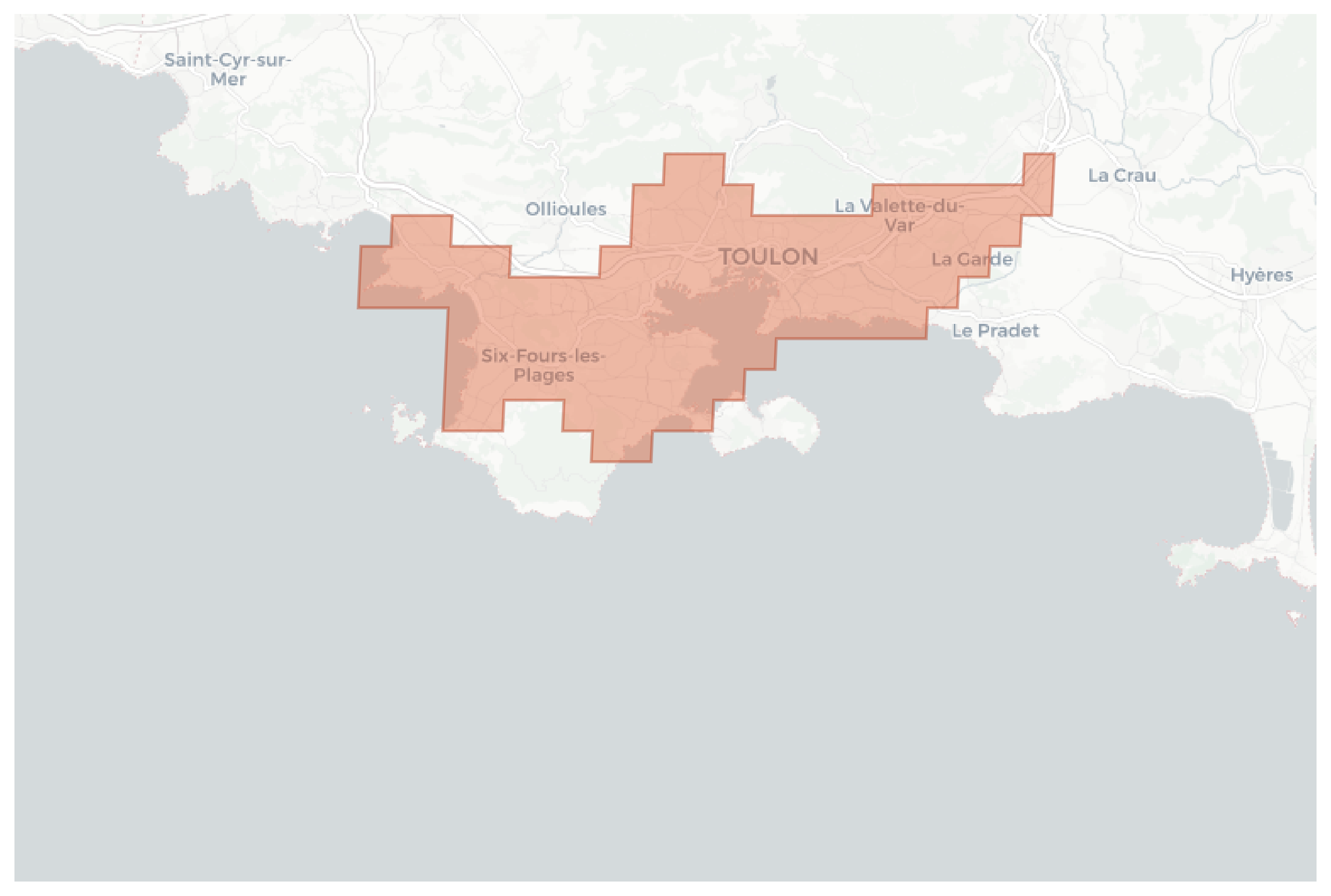 Toulon geographic map