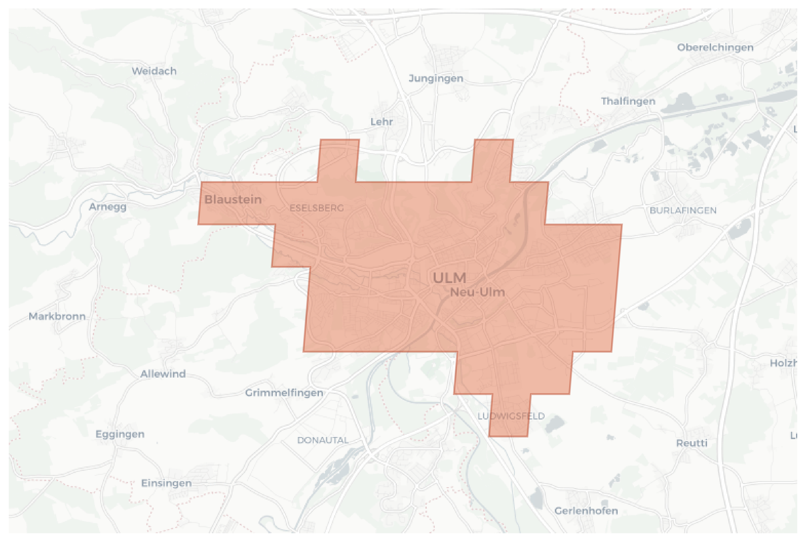 Ulm geographic map