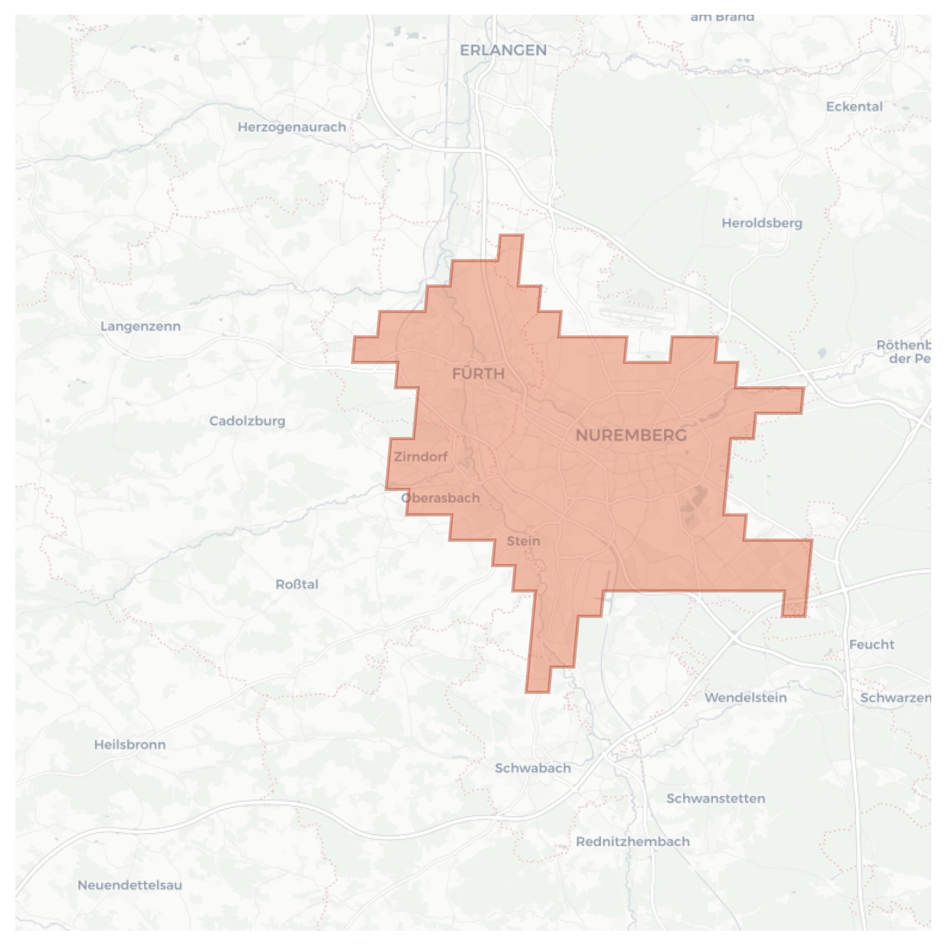 Nuremberg geographic map