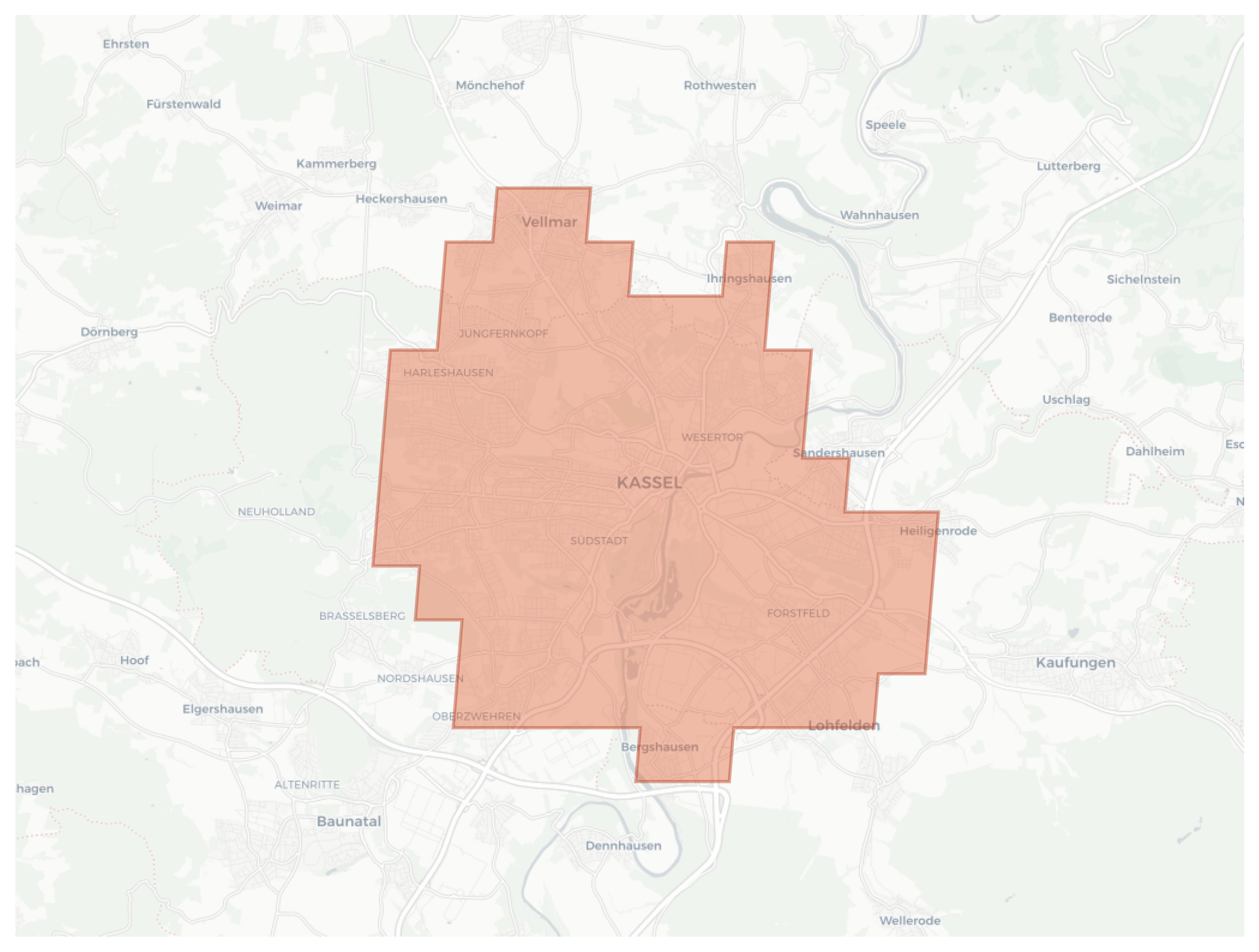 Kassel geographic map