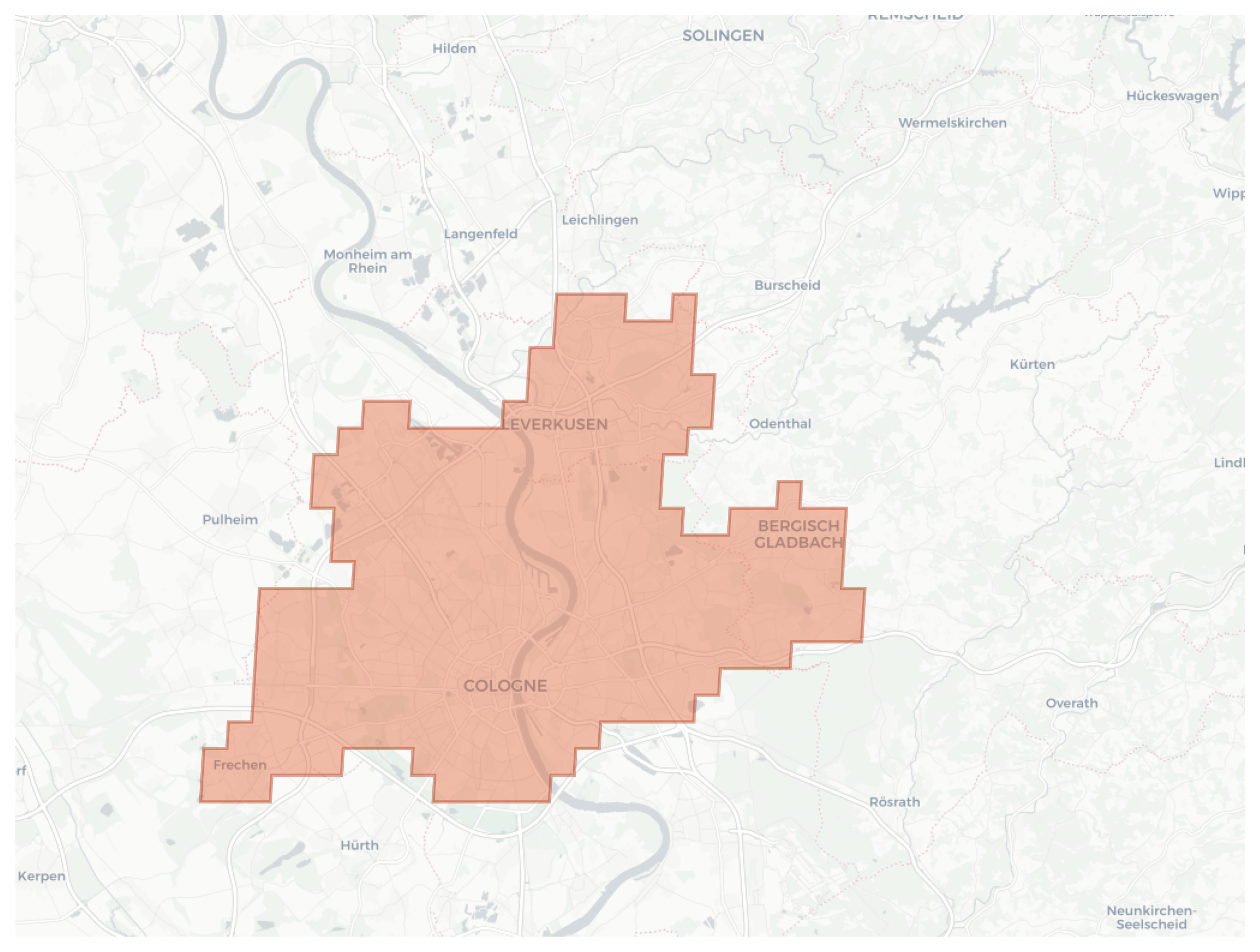 Cologne geographic map