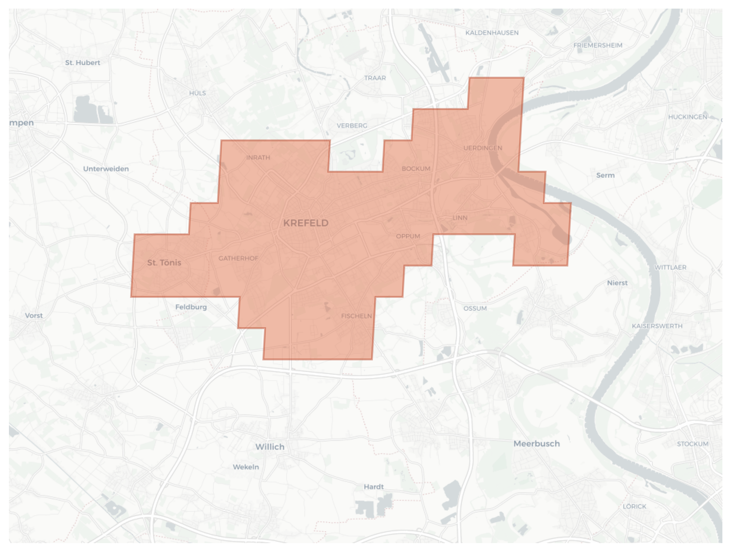 Krefeld geographic map