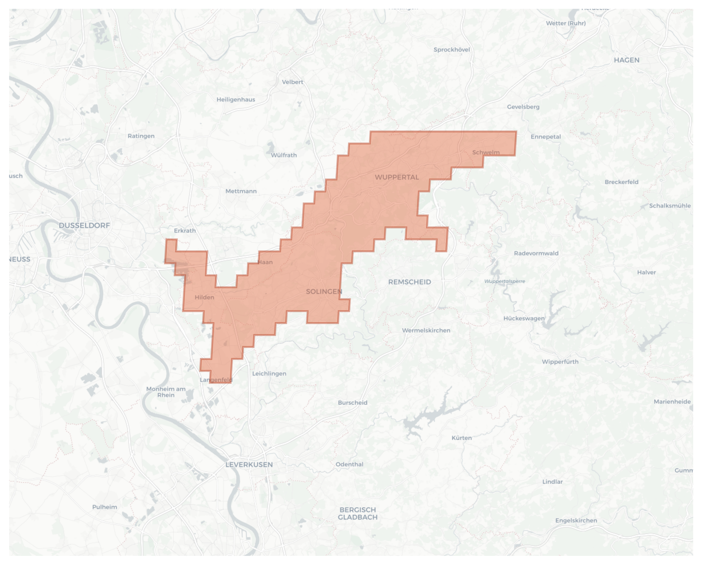 Wuppertal geographic map