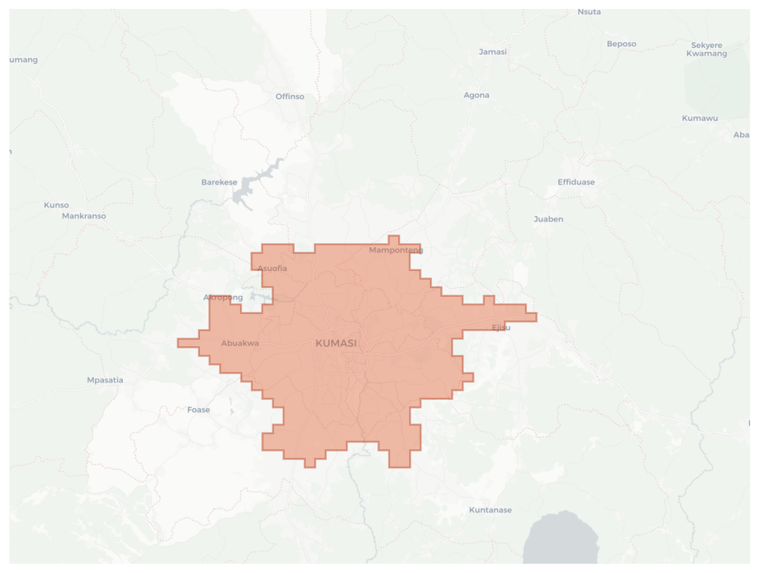 Kumasi geographic map