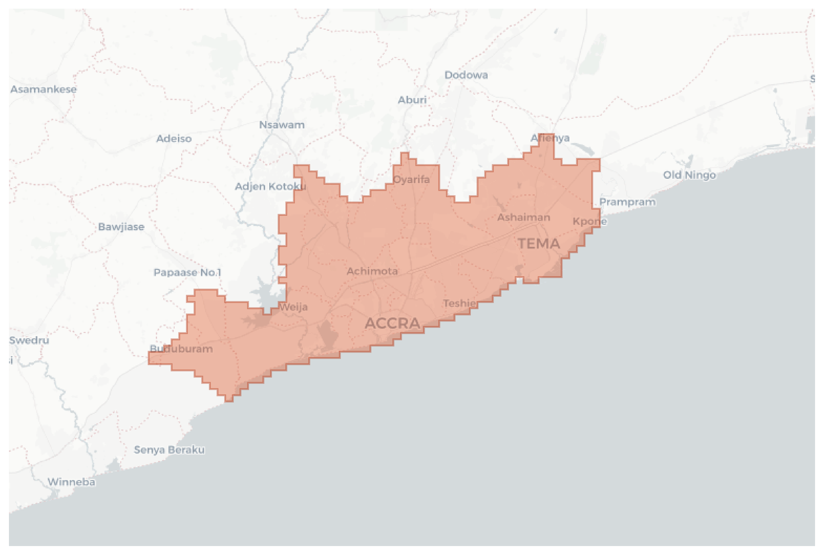 Accra geographic map