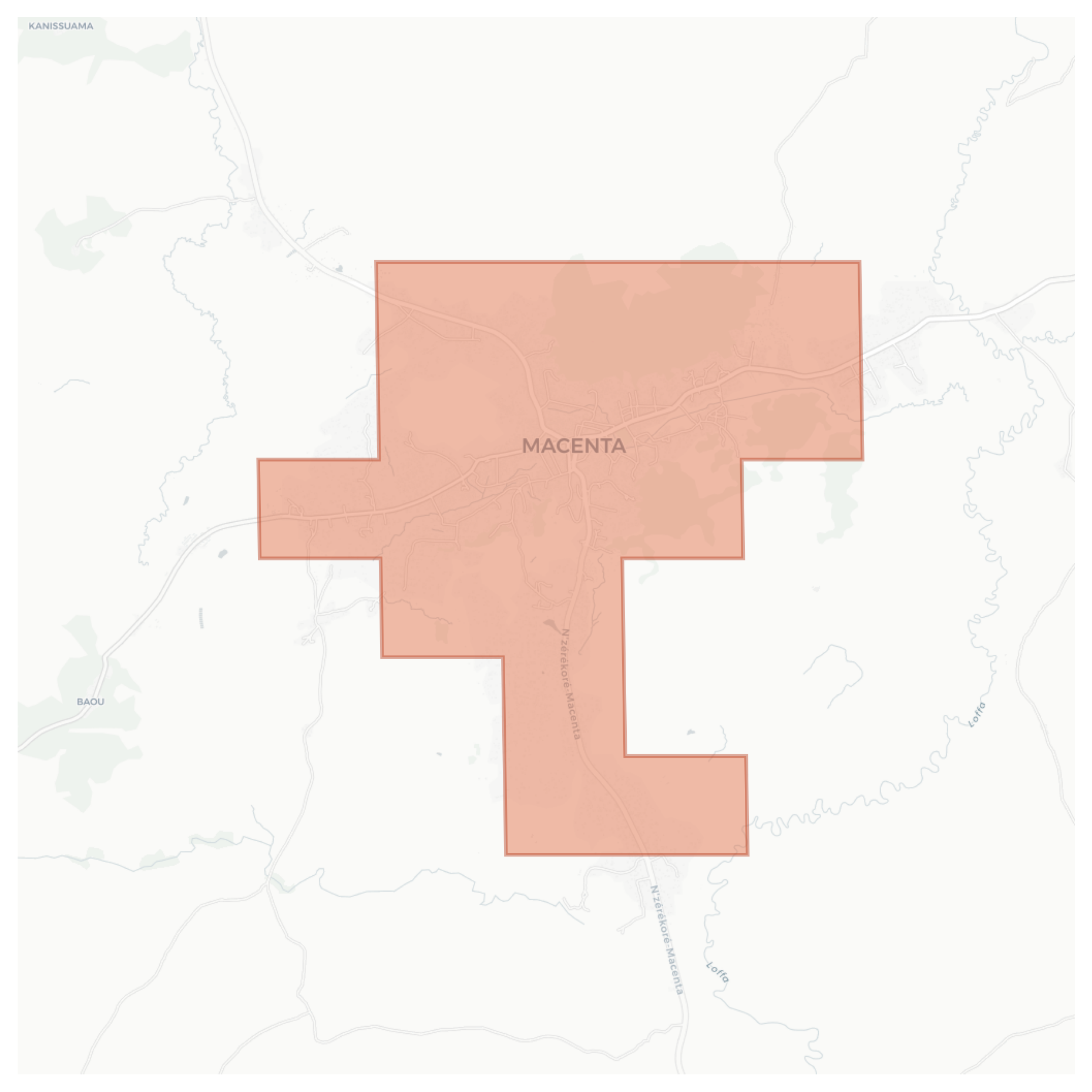 Macenta geographic map
