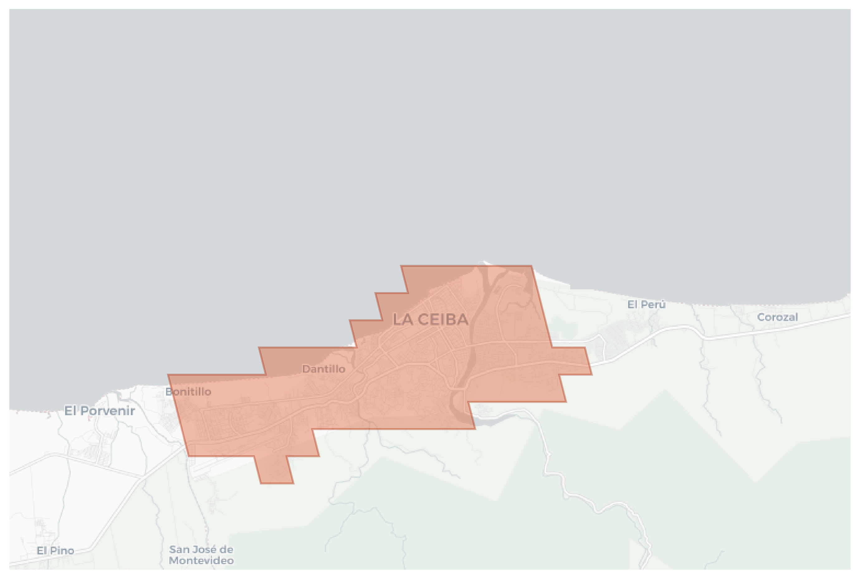 La Ceiba geographic map