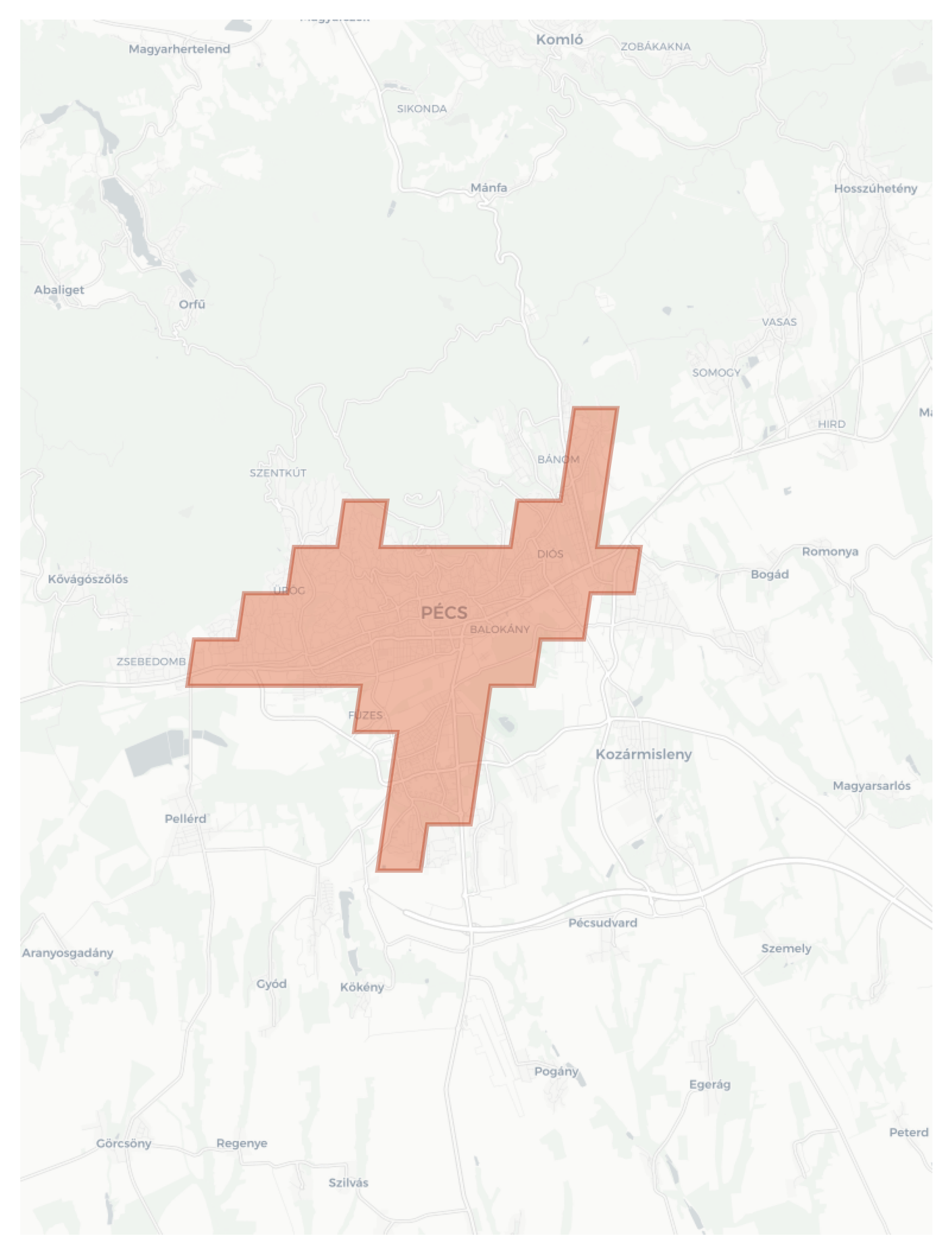 Pécs geographic map