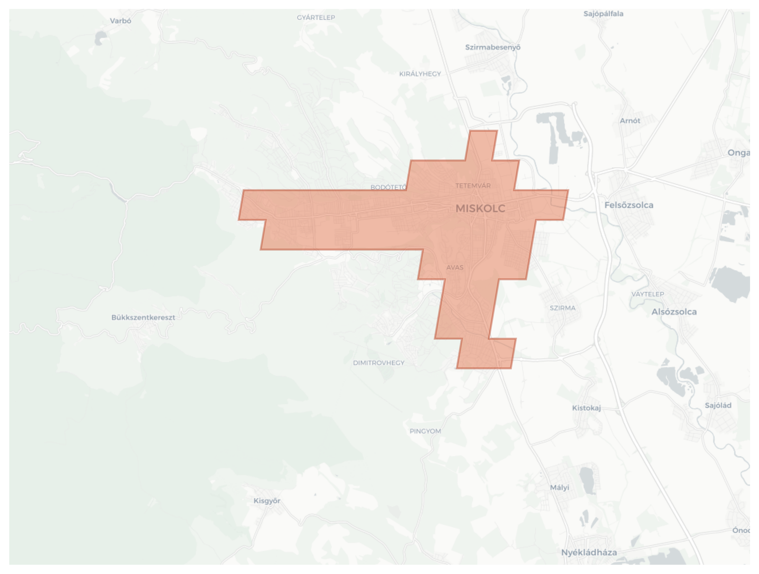 Miskolc geographic map