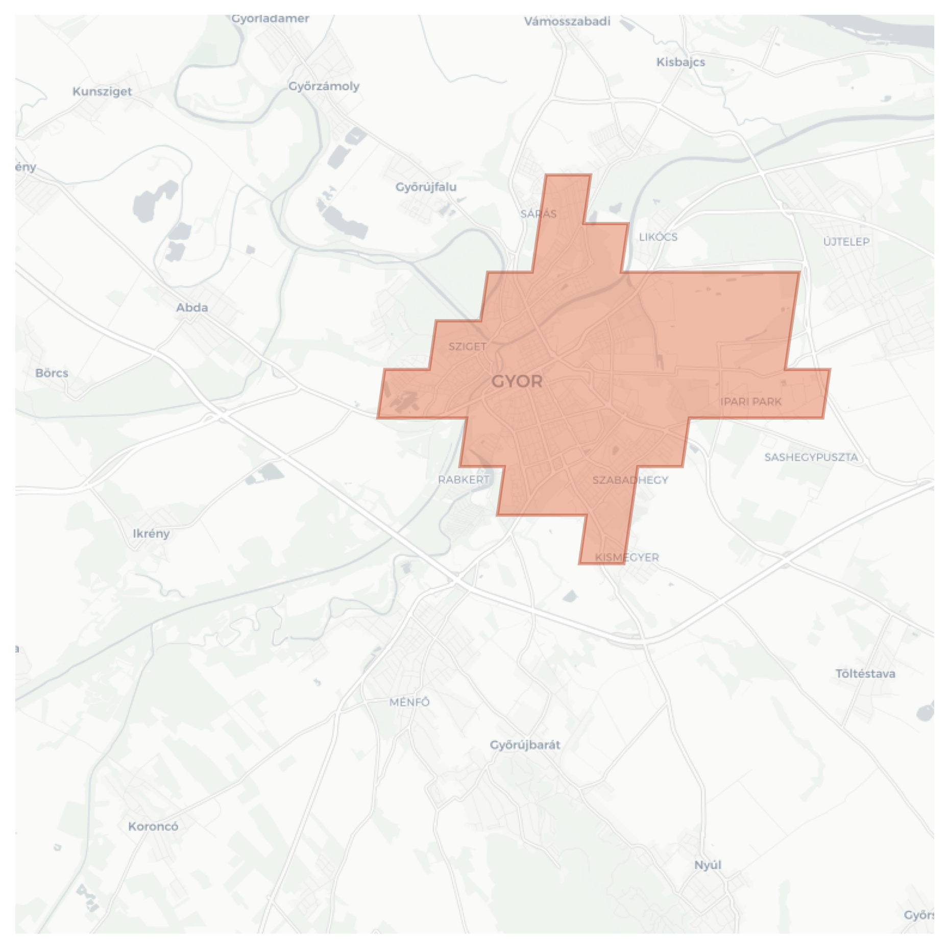 Gyor geographic map