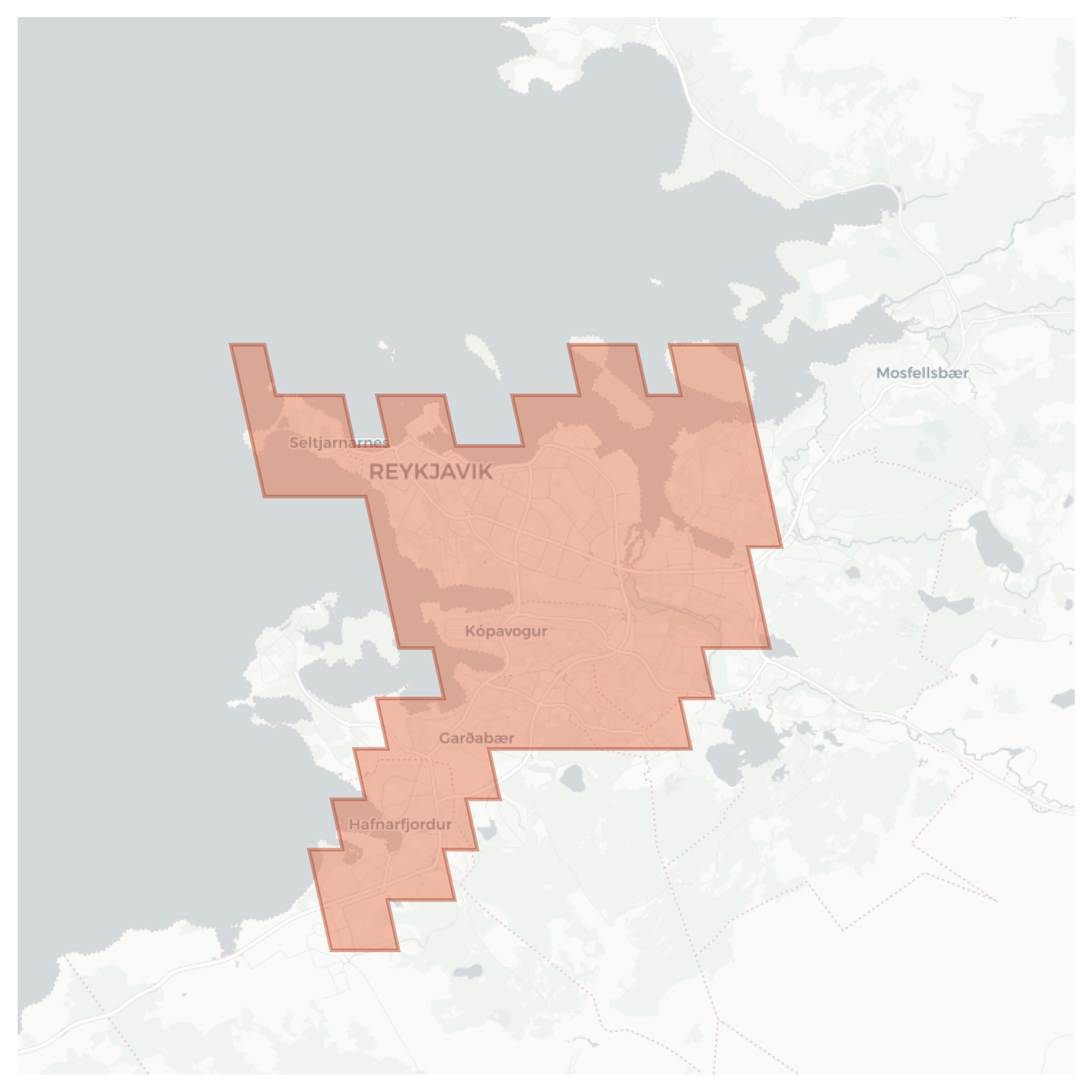 Reykjavik geographic map