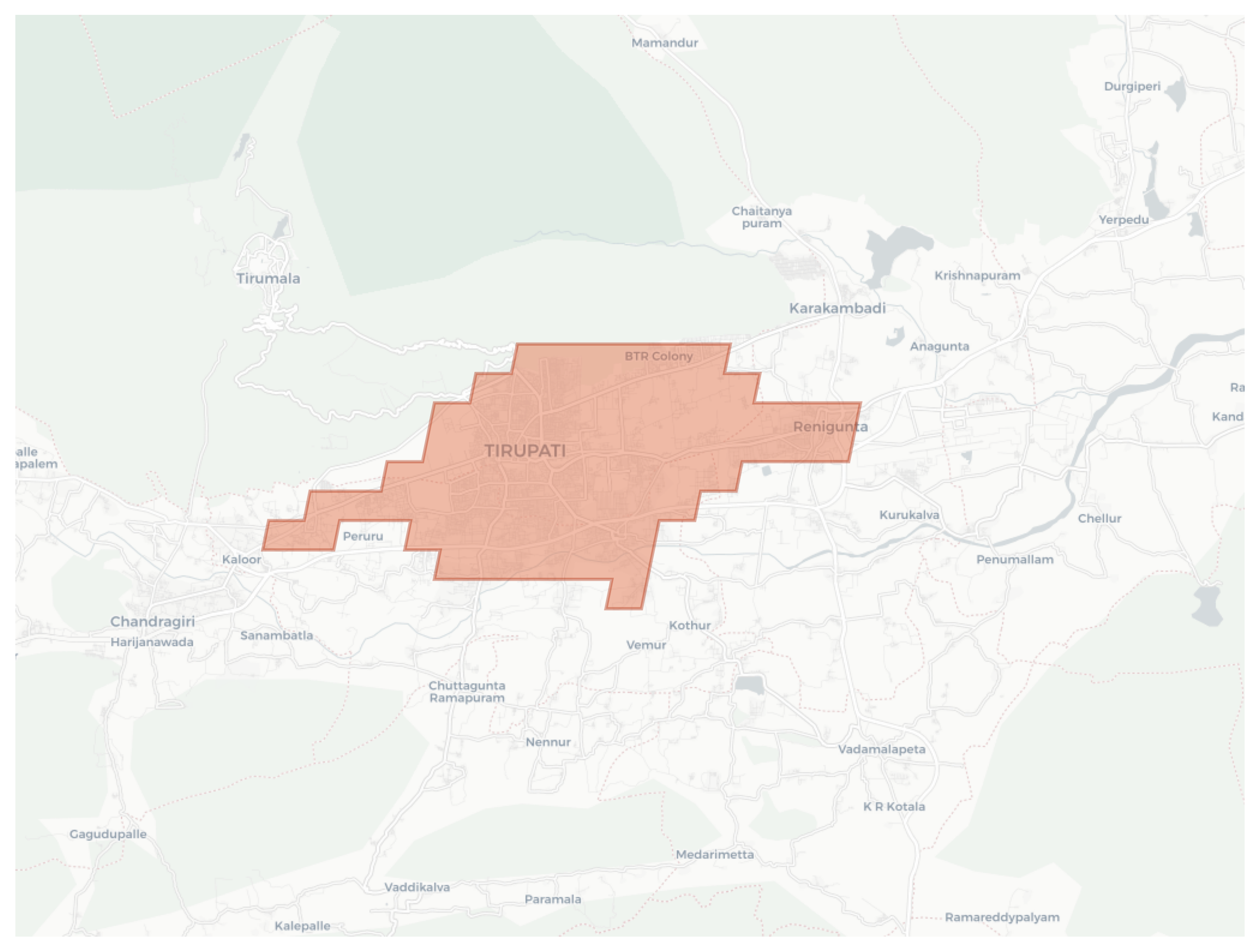 Tirupati geographic map