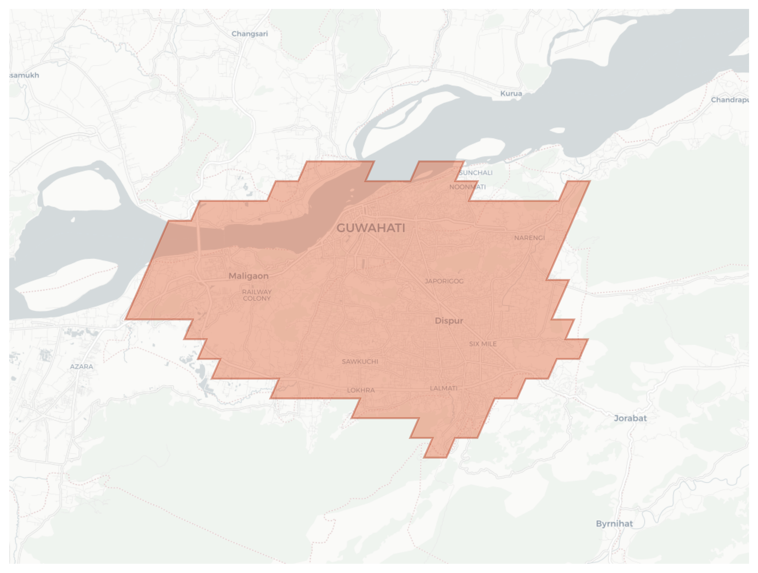 Guwahati geographic map
