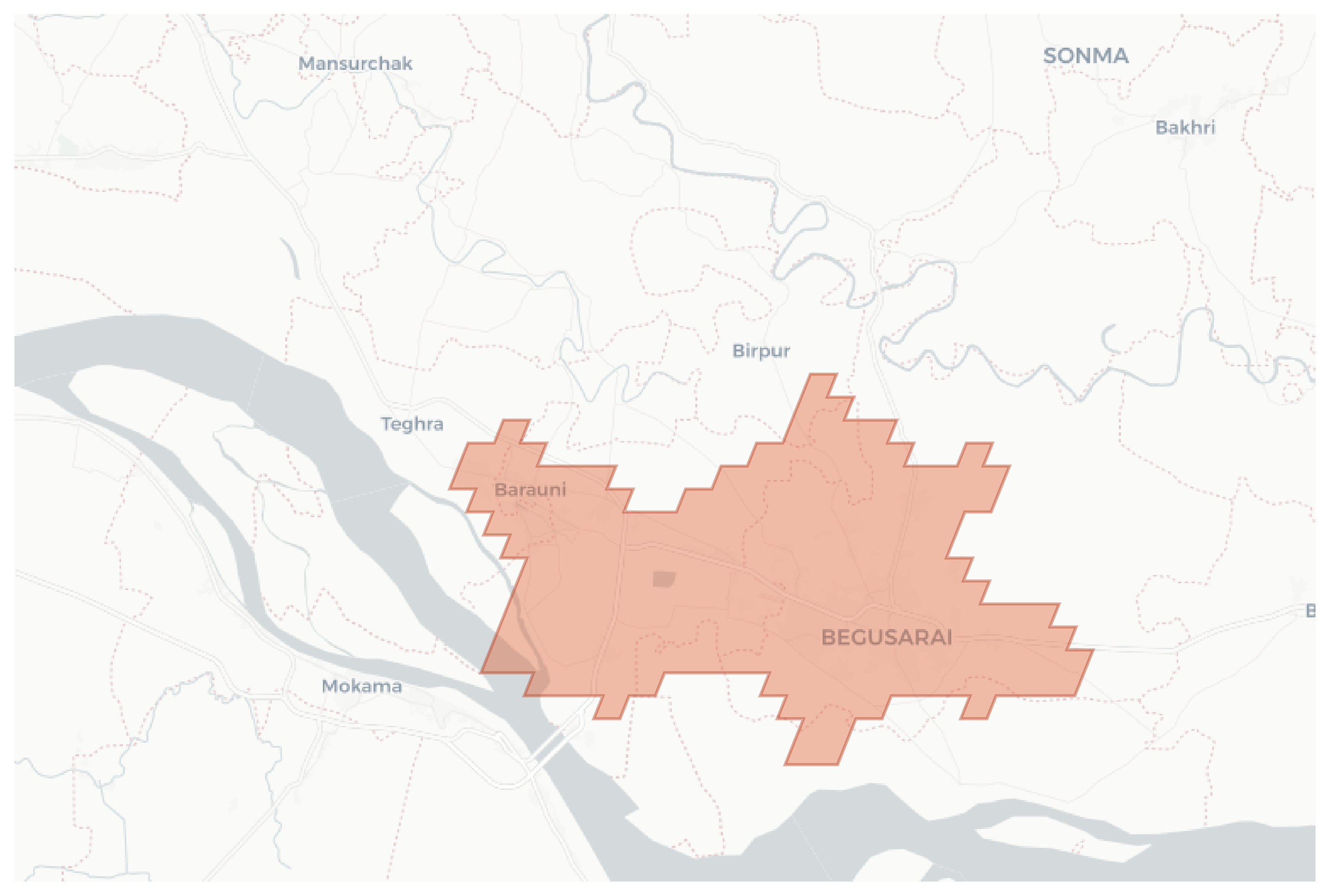 Begusarai geographic map