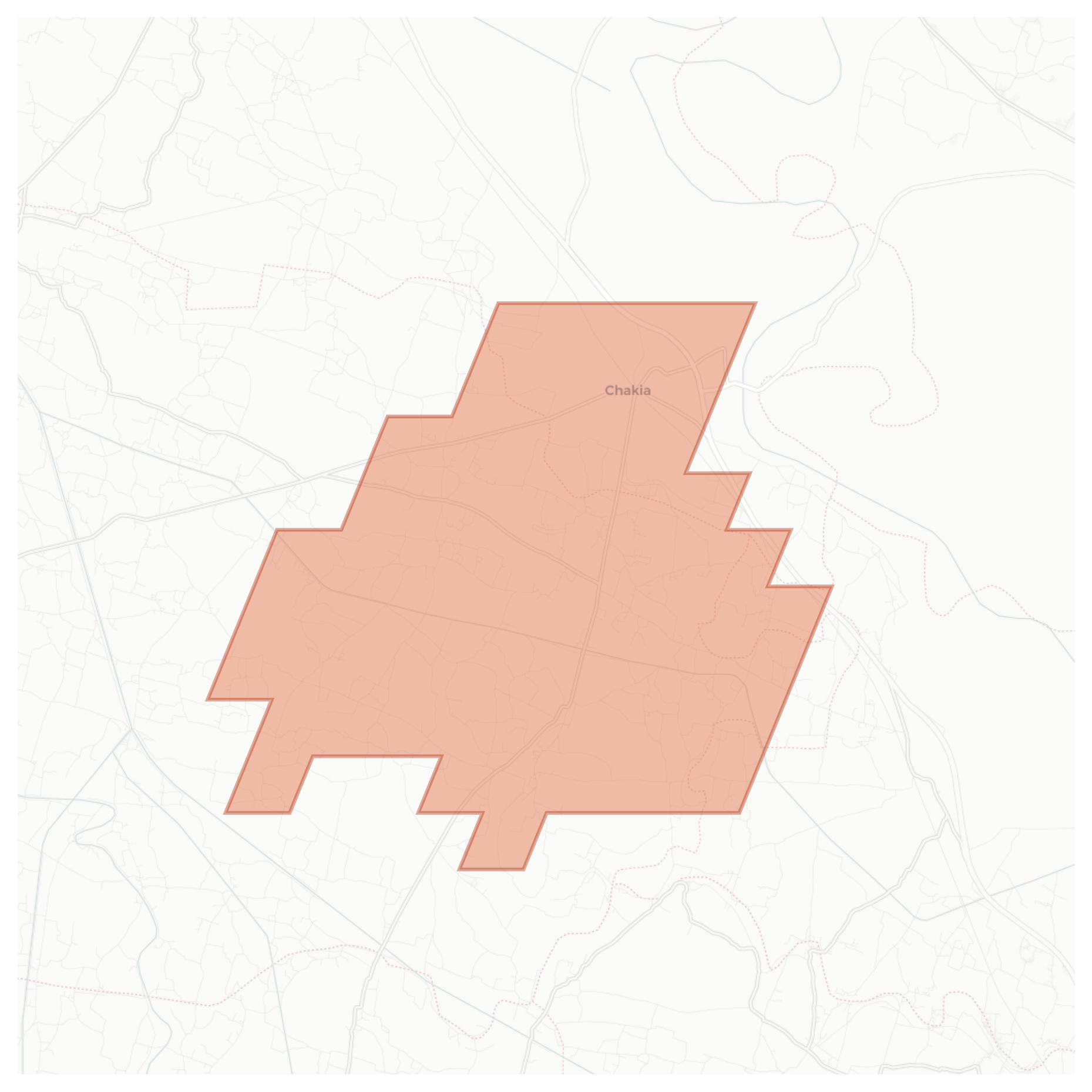 Chakia geographic map