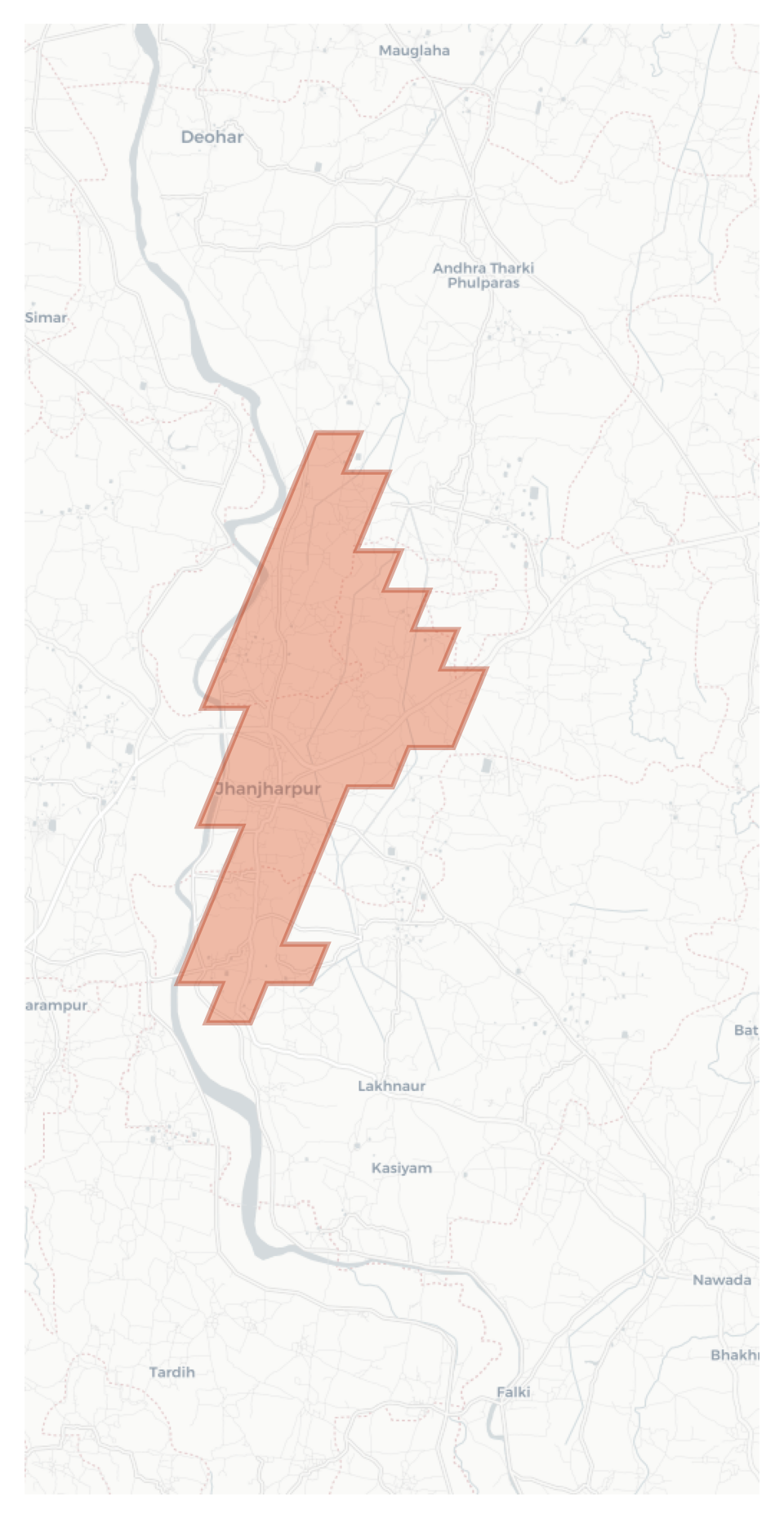 Jhanjharpur geographic map