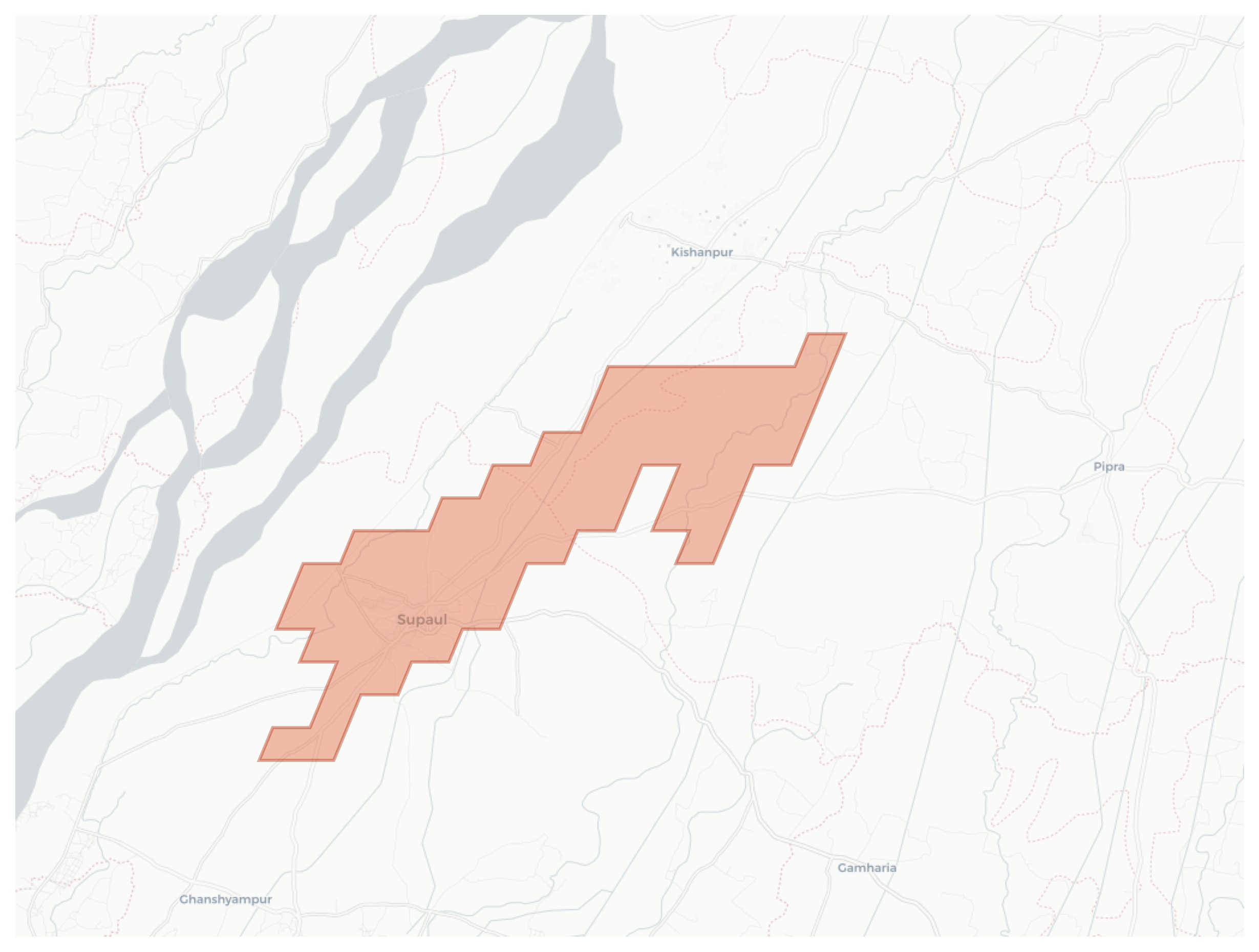 Supaul geographic map