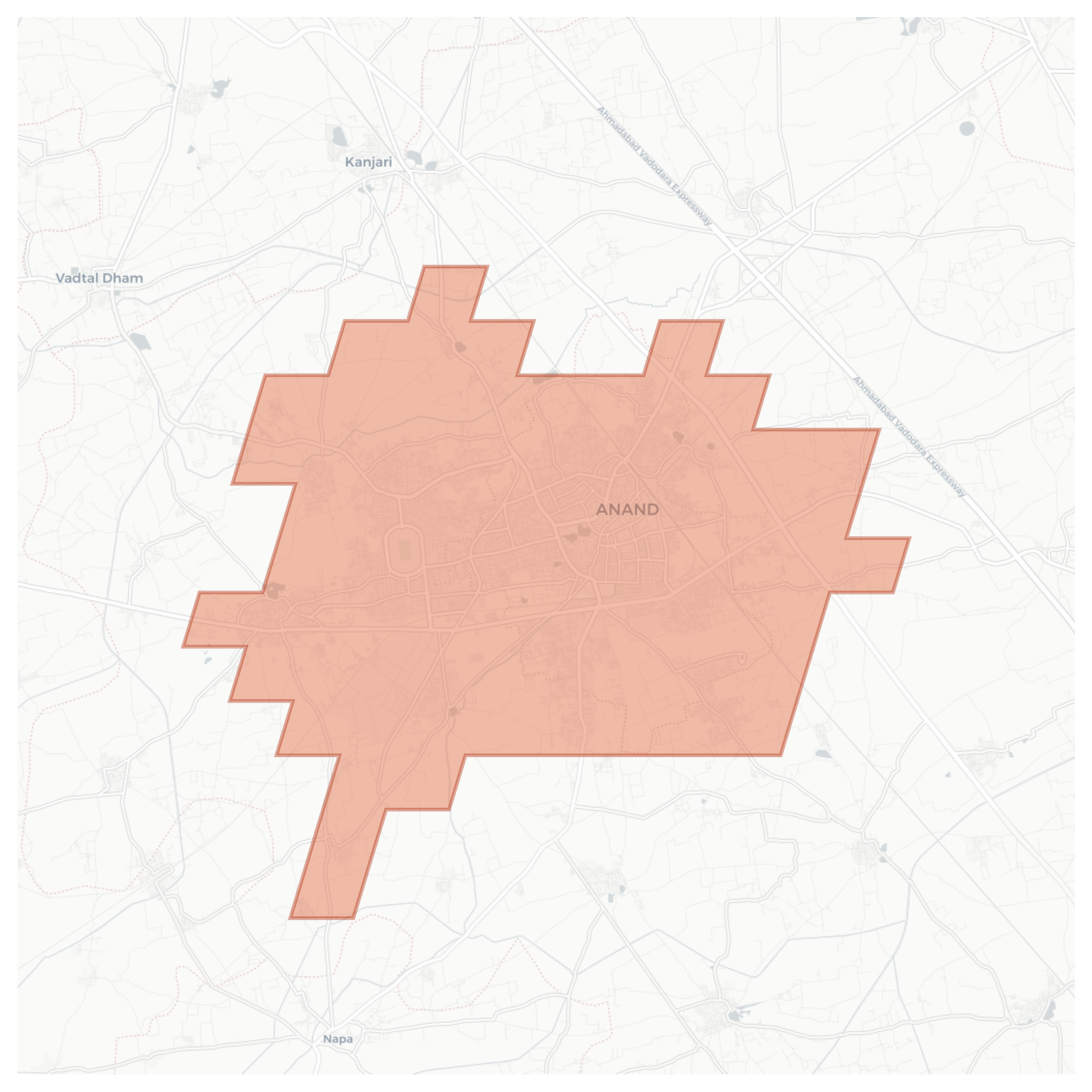 Anand geographic map