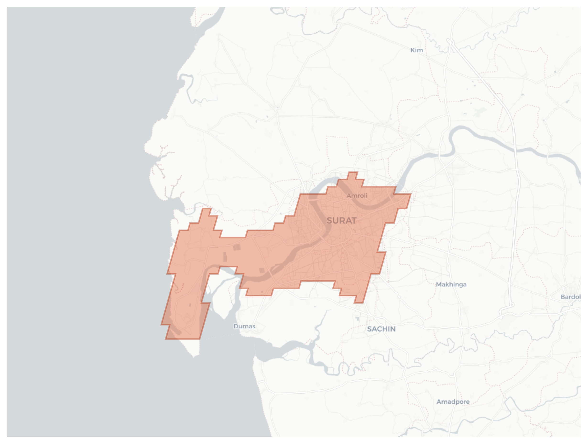 Surat geographic map